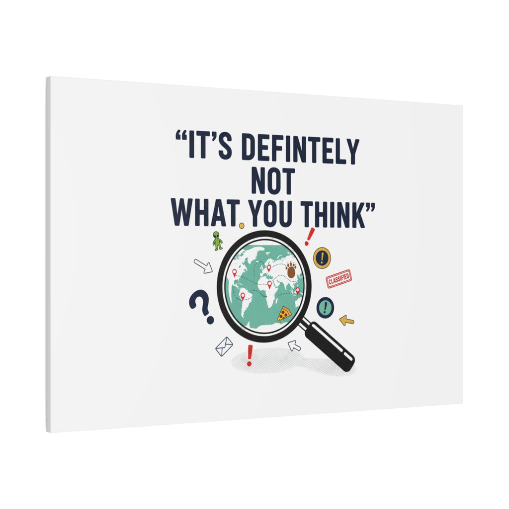 “It’s Definitely Not What You Think” Canvas | funny conspiracy, joke theory