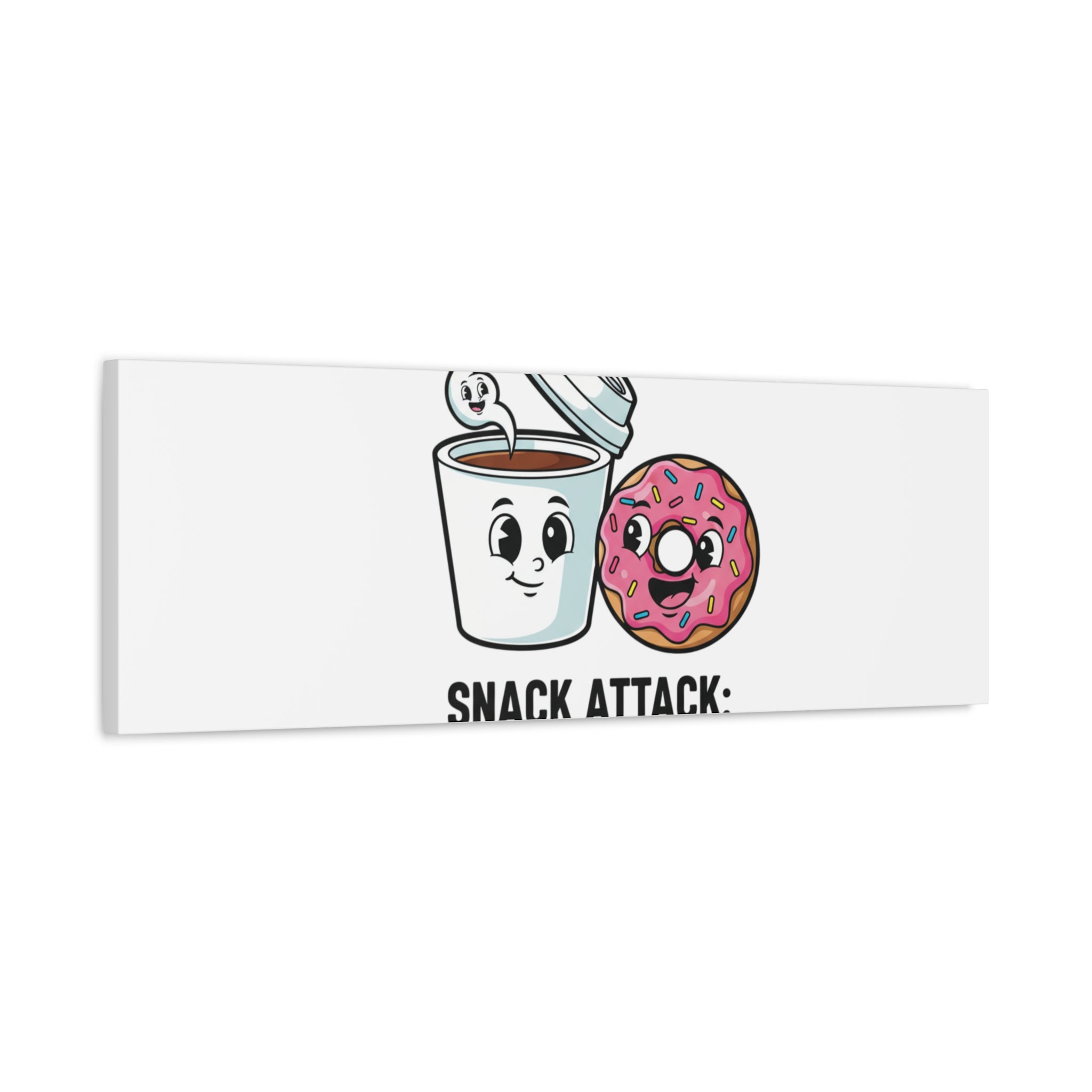 Snack Attack: Fueling Office Jokes Canvas | office humor, coffee fuel