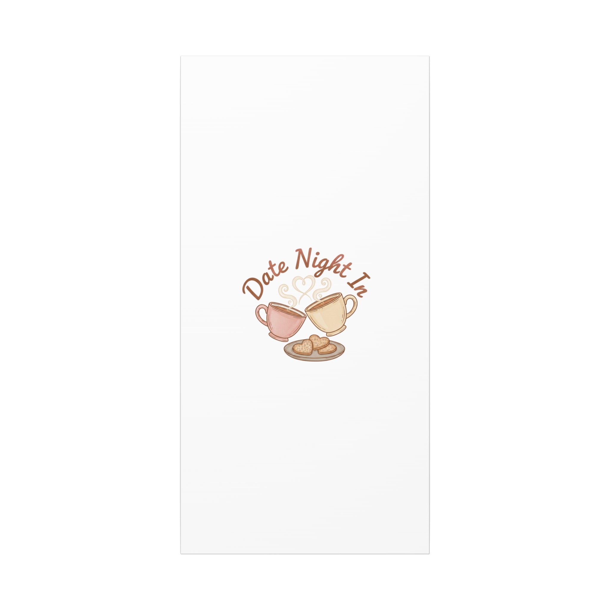 Date Night In Canvas, cozy couple, candlelit snuggle wall art