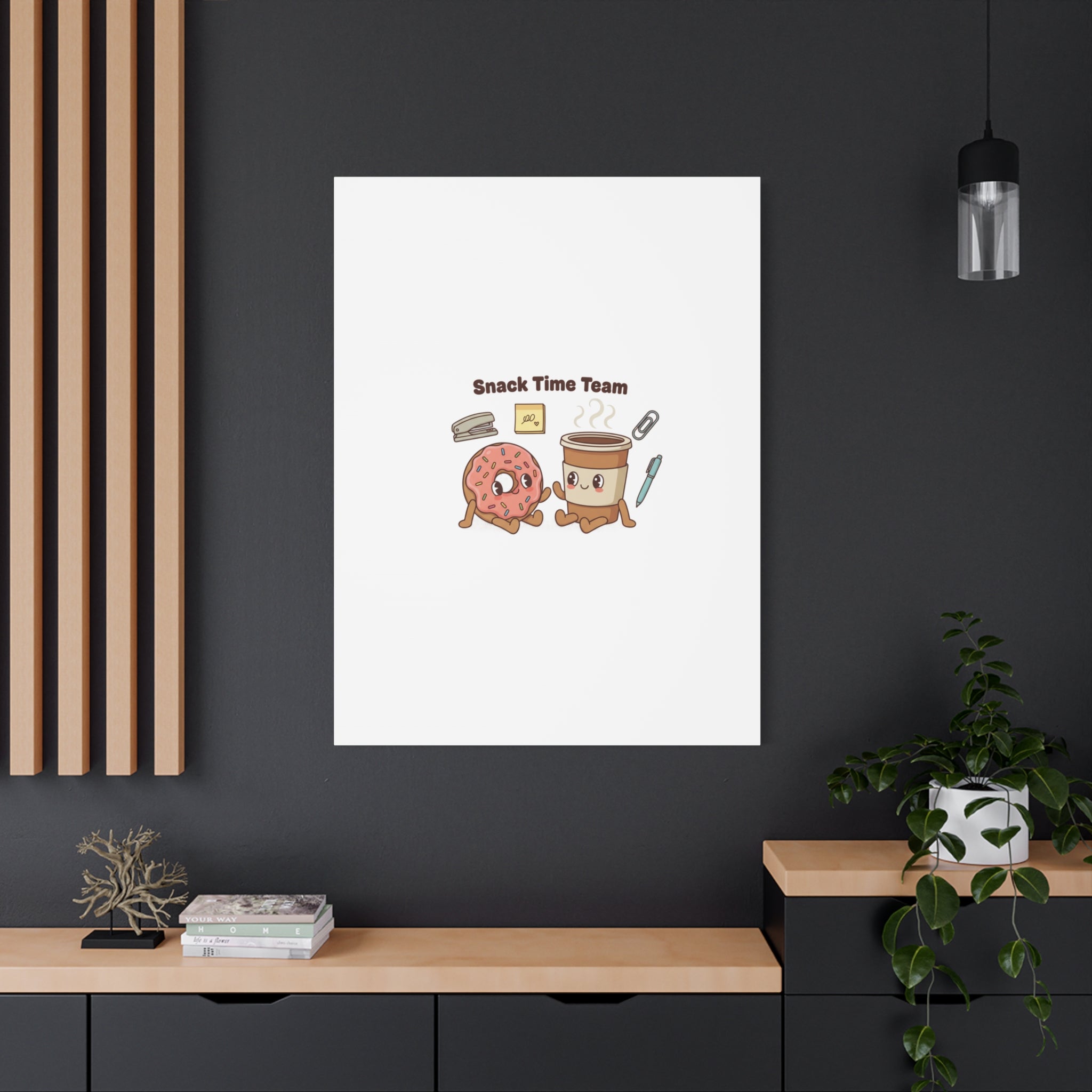 Snack Time Team Canvas | office humor, coffee fuel
