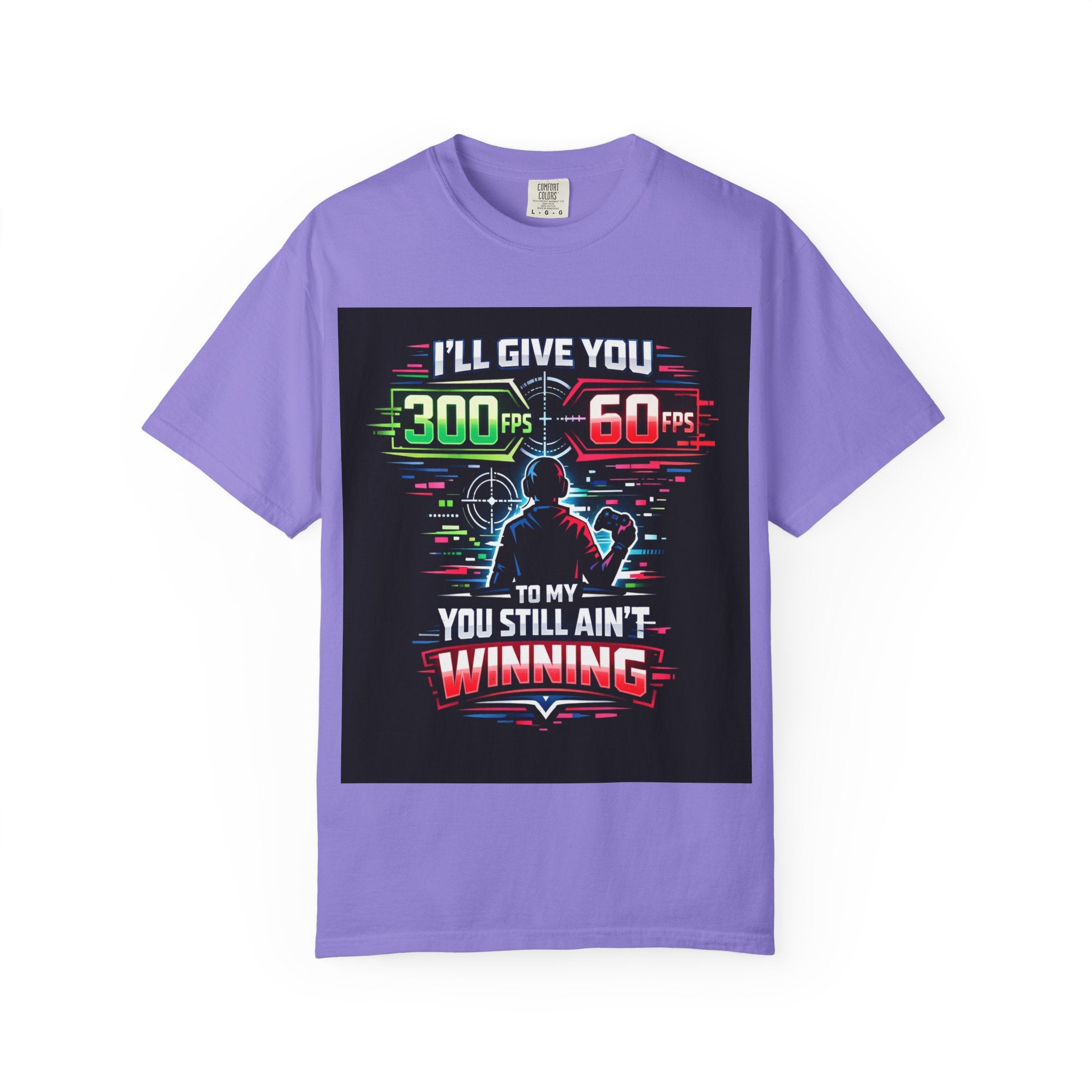 300 FPS Gaming Neon Silhouette