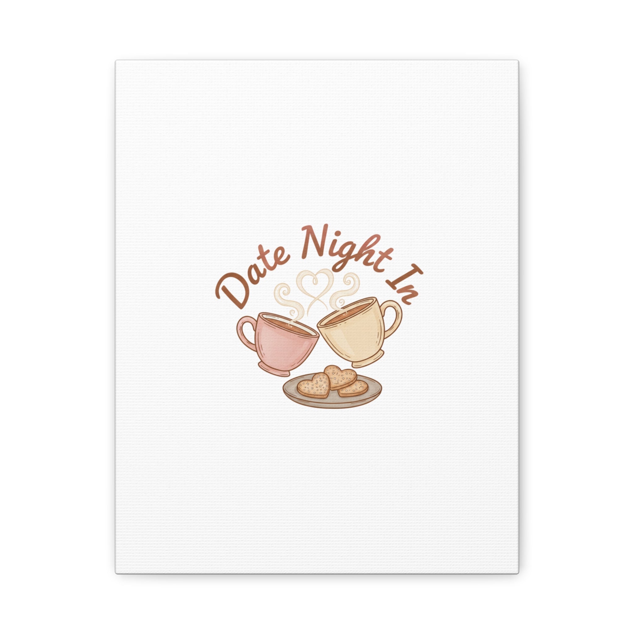 Date Night In Canvas, cozy couple, candlelit snuggle wall art