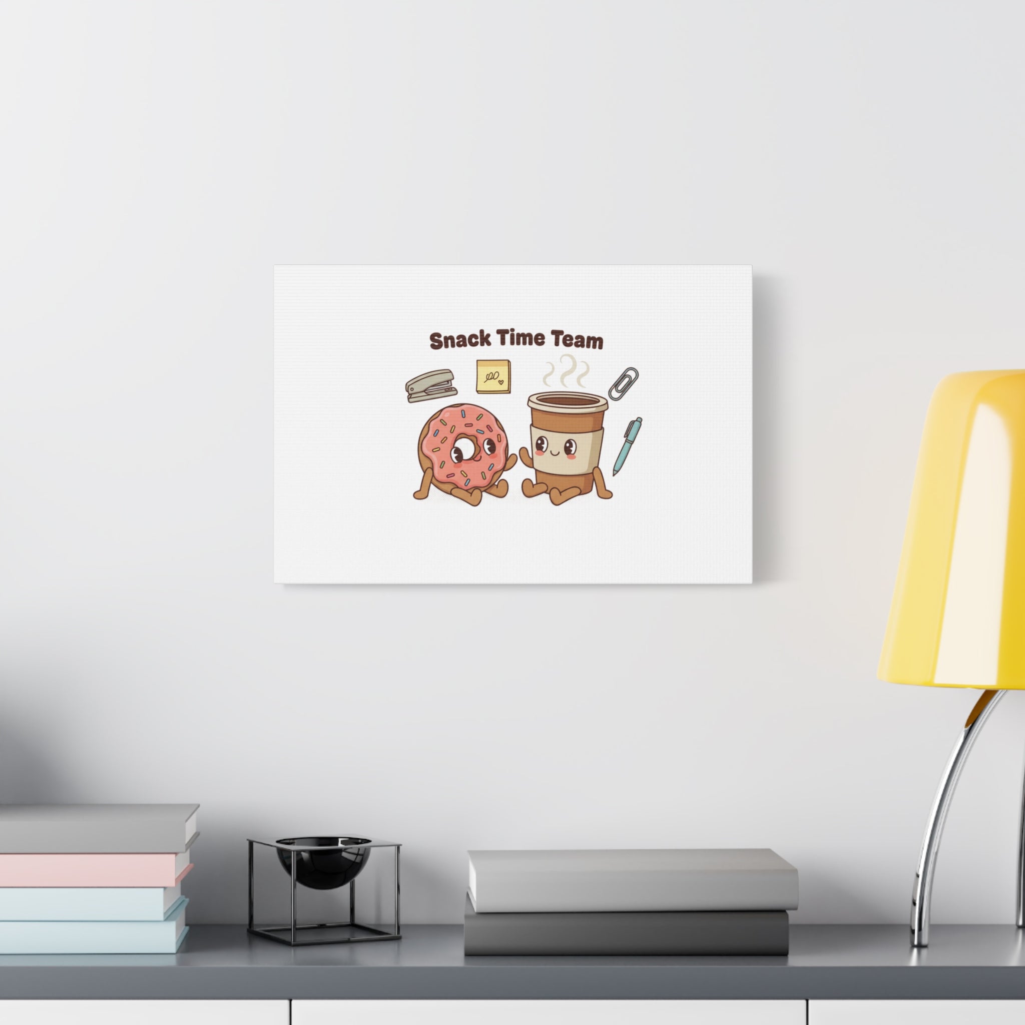 Snack Time Team Canvas | office humor, coffee fuel