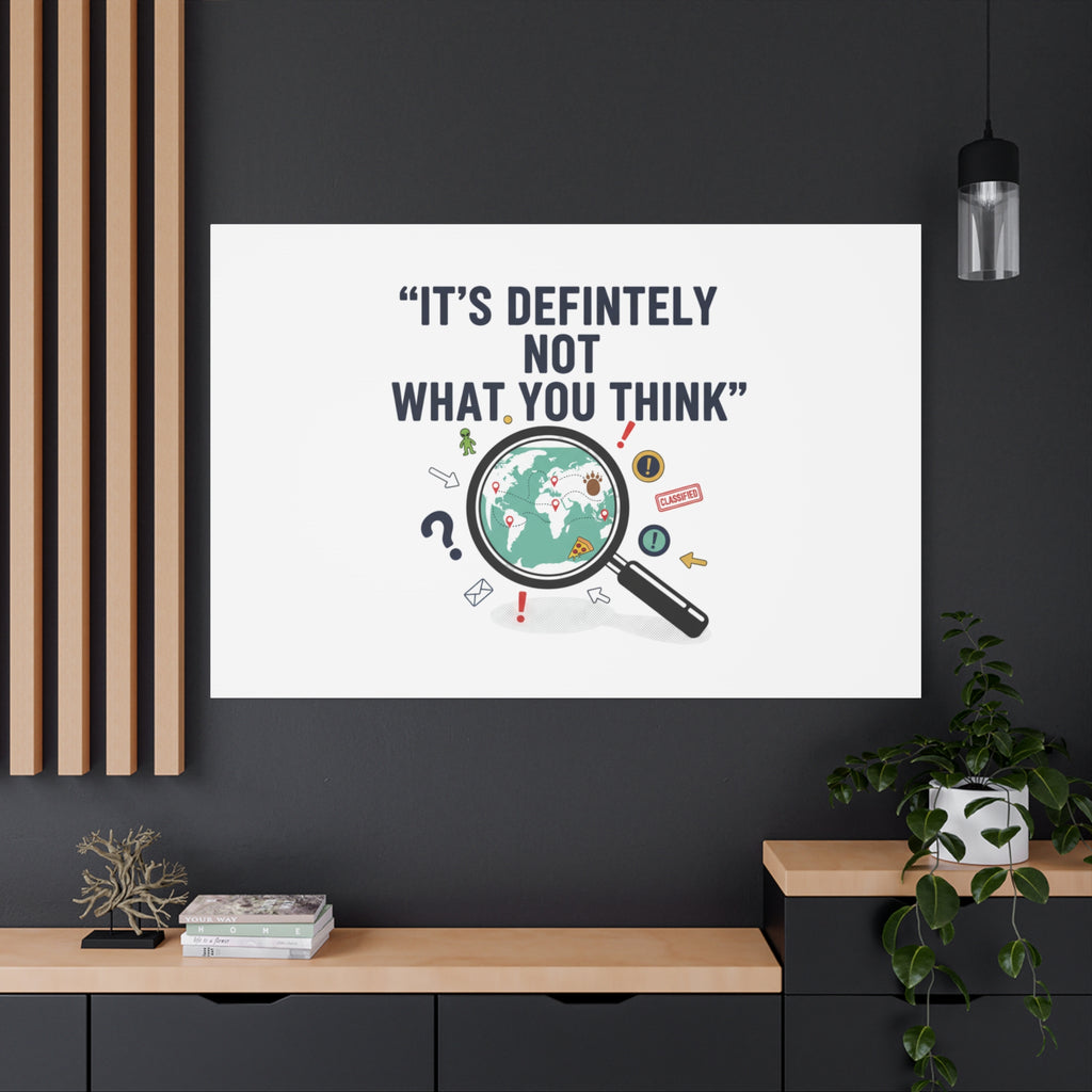 “It’s Definitely Not What You Think” Canvas | funny conspiracy, joke theory