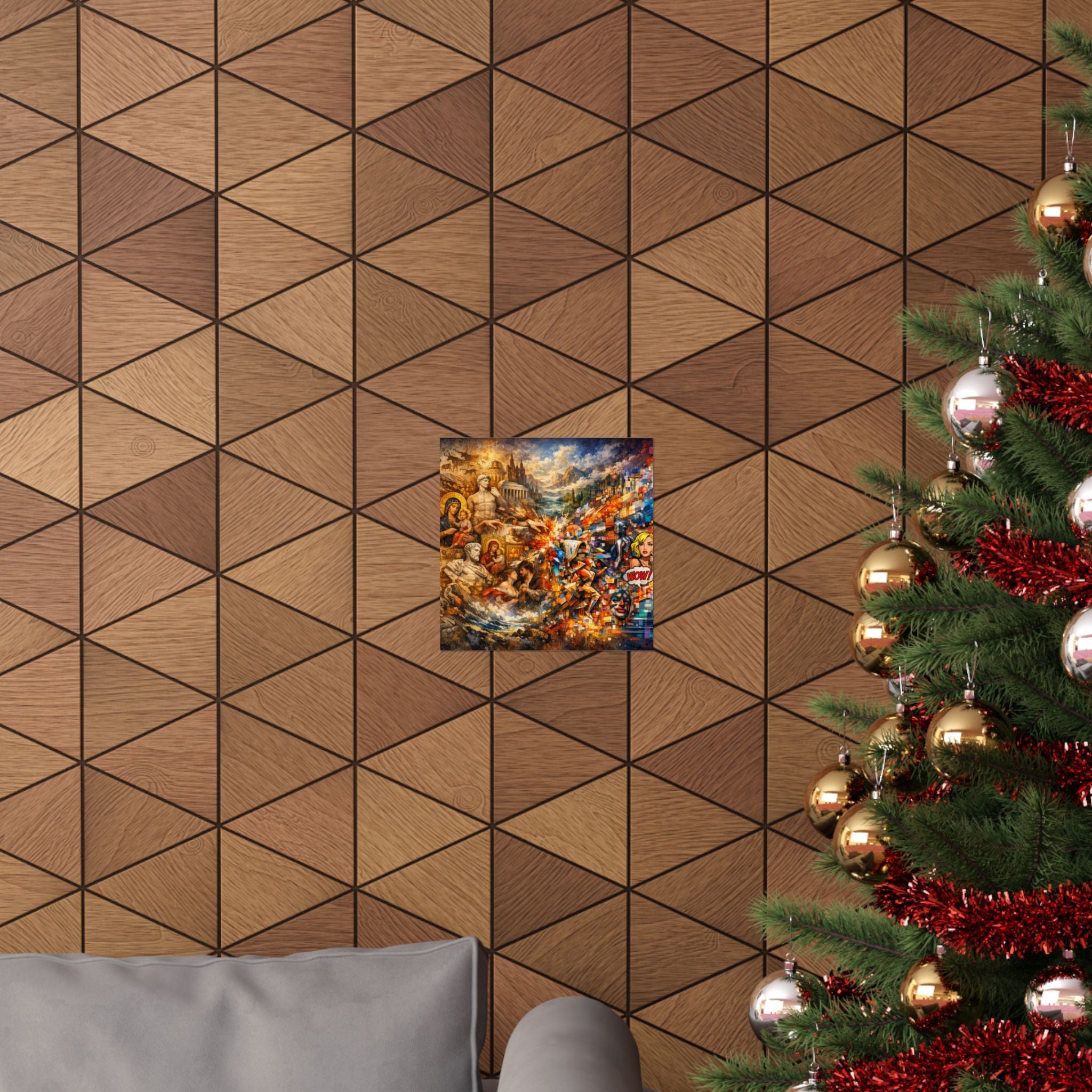 Collage Art Poster — Pop Culture & Classical Montage Matte Vertical Print