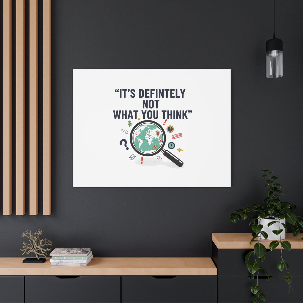 “It’s Definitely Not What You Think” Canvas | funny conspiracy, joke theory
