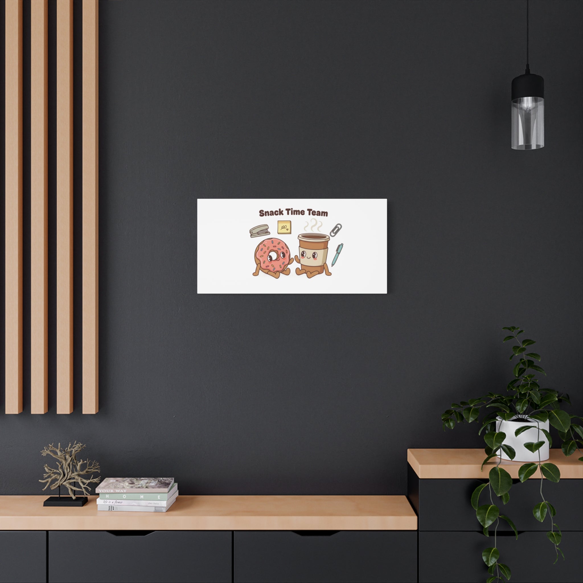 Snack Time Team Canvas | office humor, coffee fuel