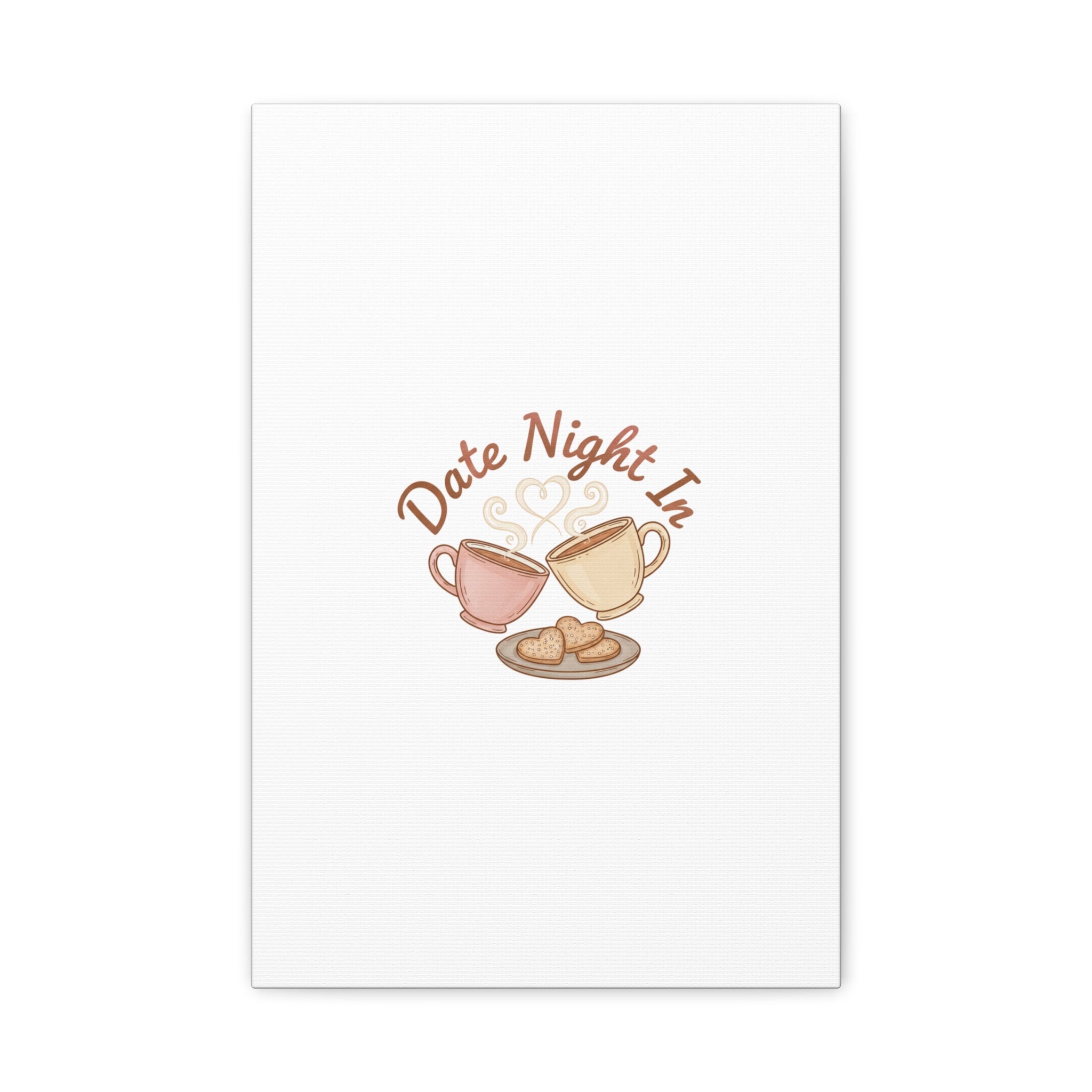 Date Night In Canvas, cozy couple, candlelit snuggle wall art