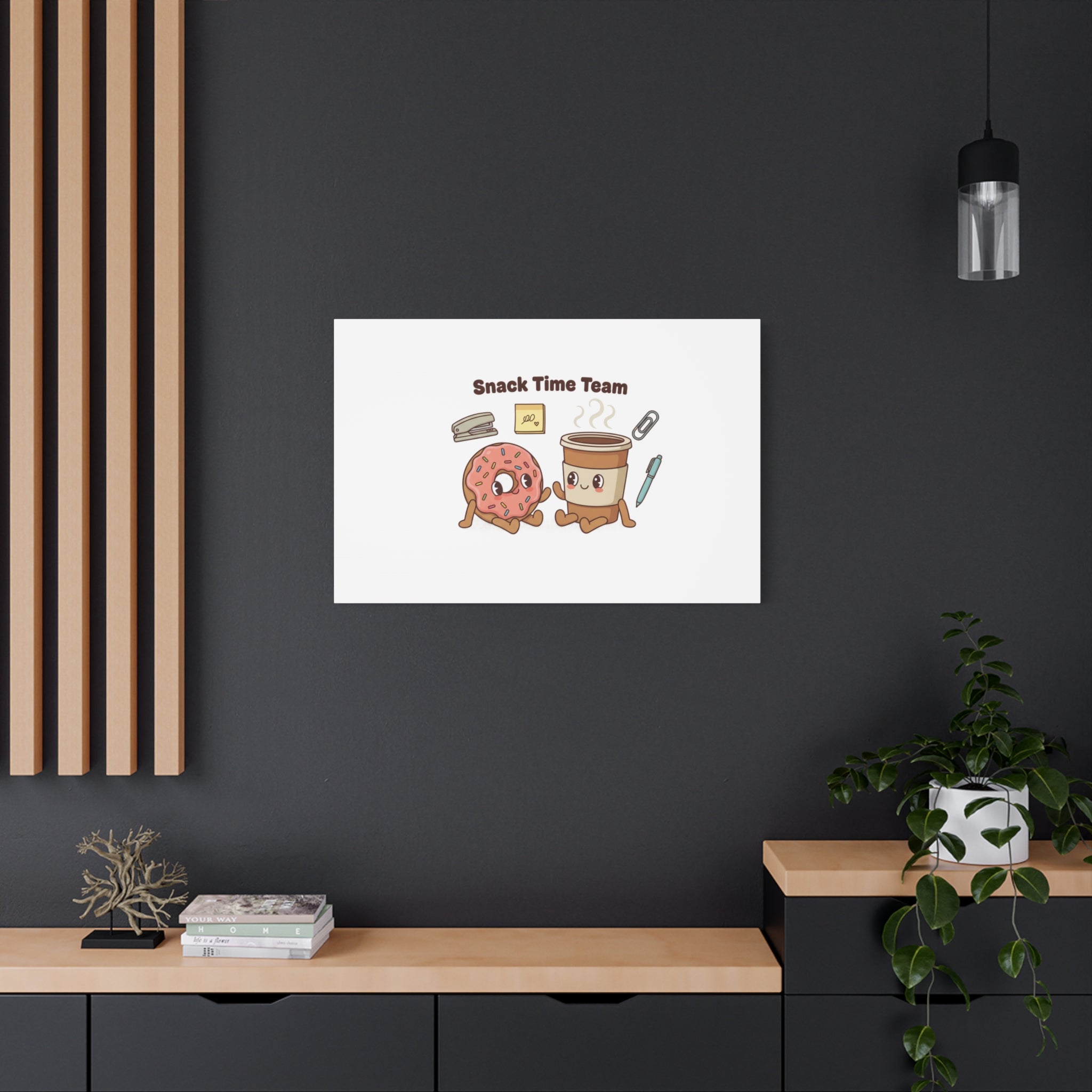Snack Time Team Canvas | office humor, coffee fuel