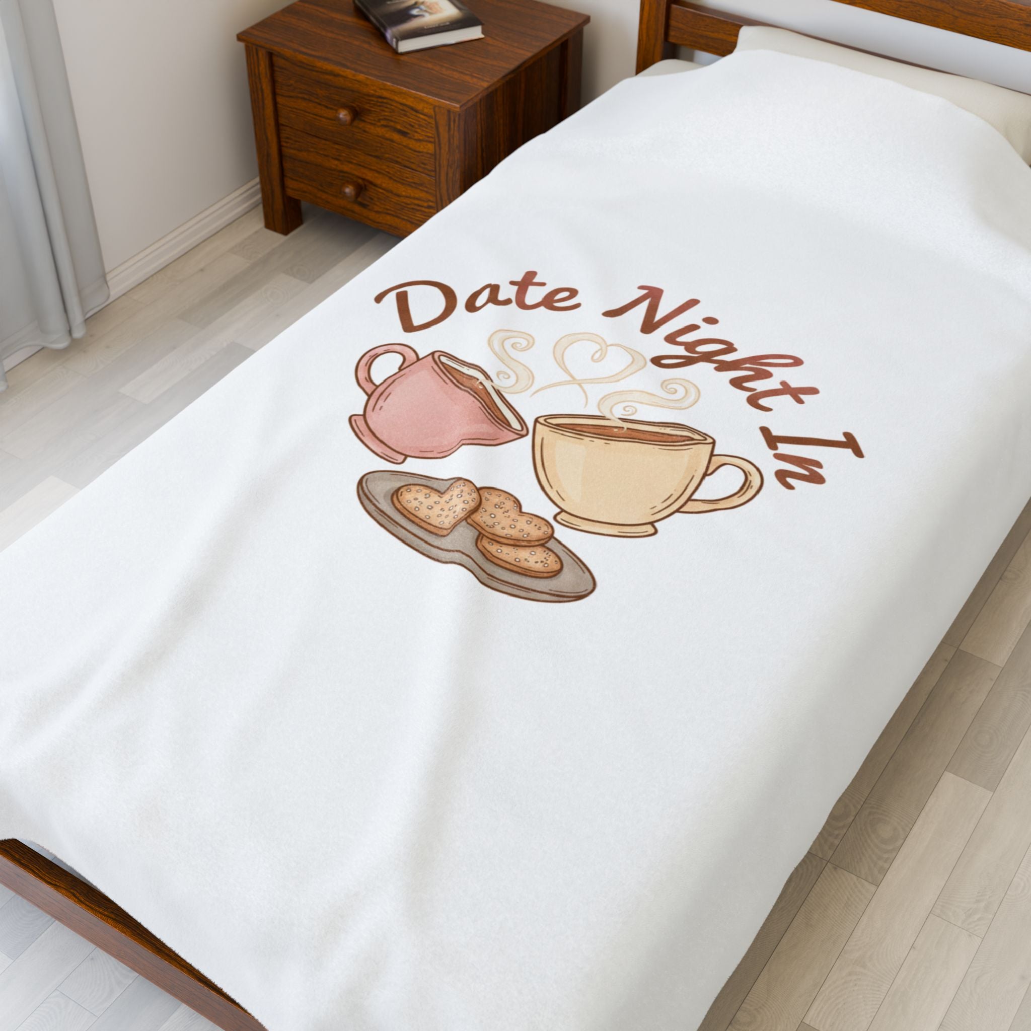 Date Night In Velveteen Plush Blanket | cozy couple, snuggle