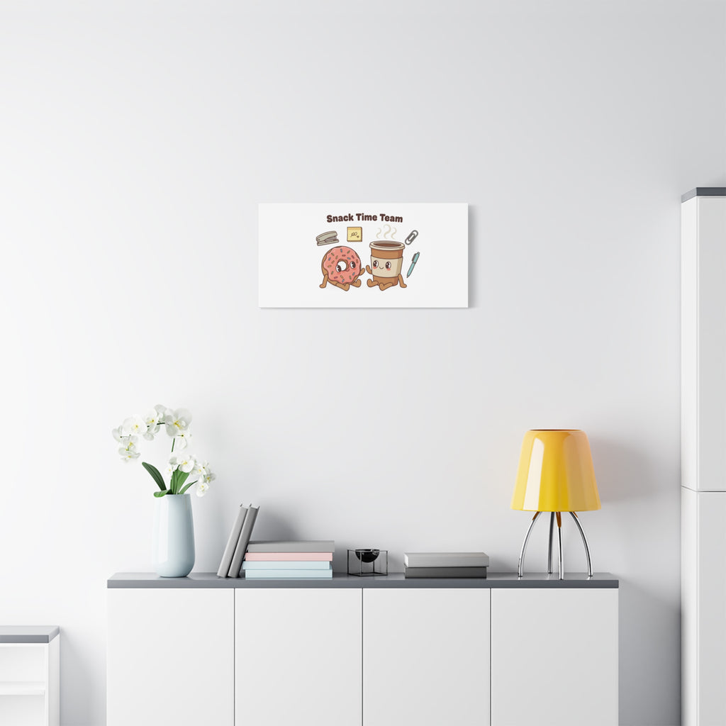 Snack Time Team Canvas | office humor, coffee fuel
