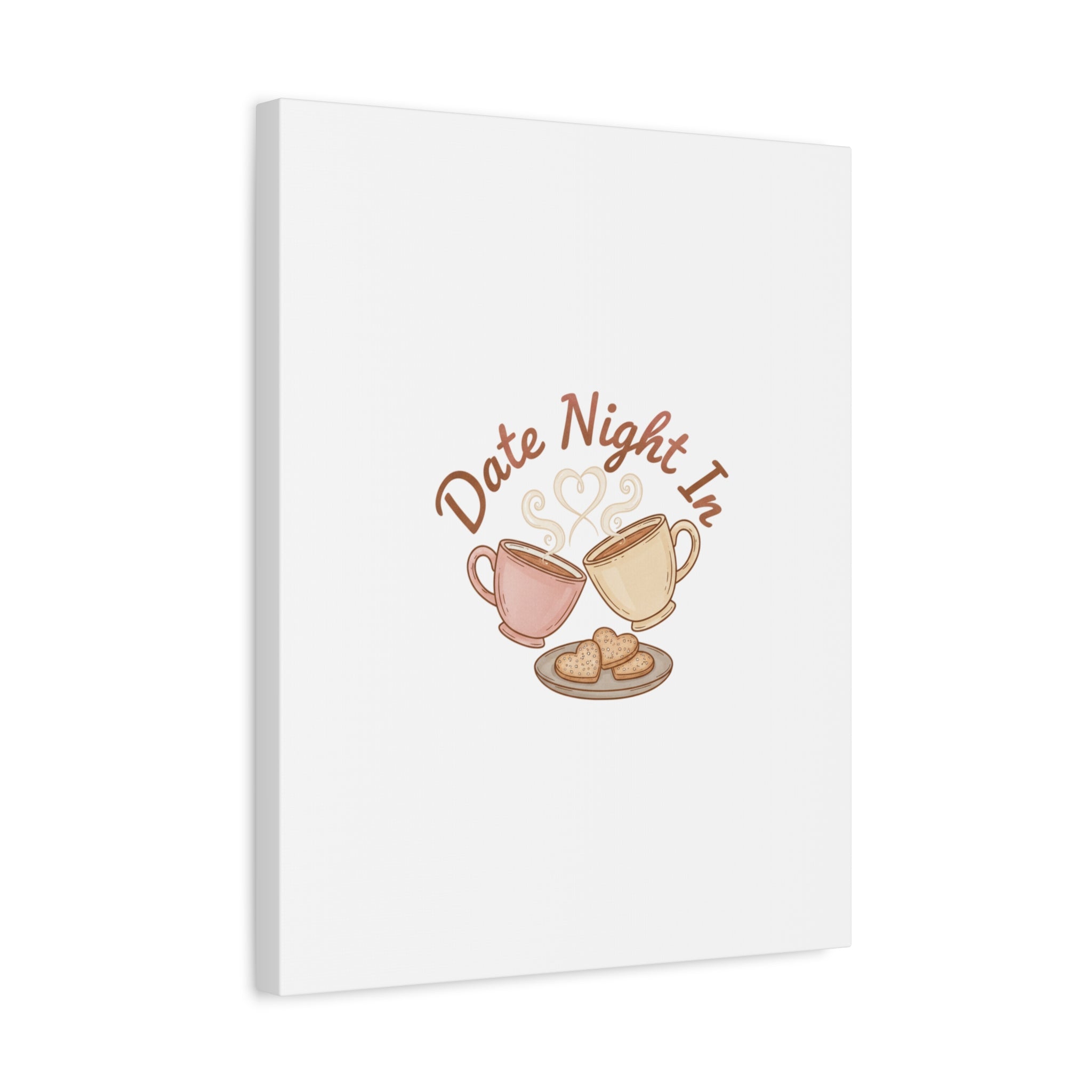 Date Night In Canvas, cozy couple, candlelit snuggle wall art