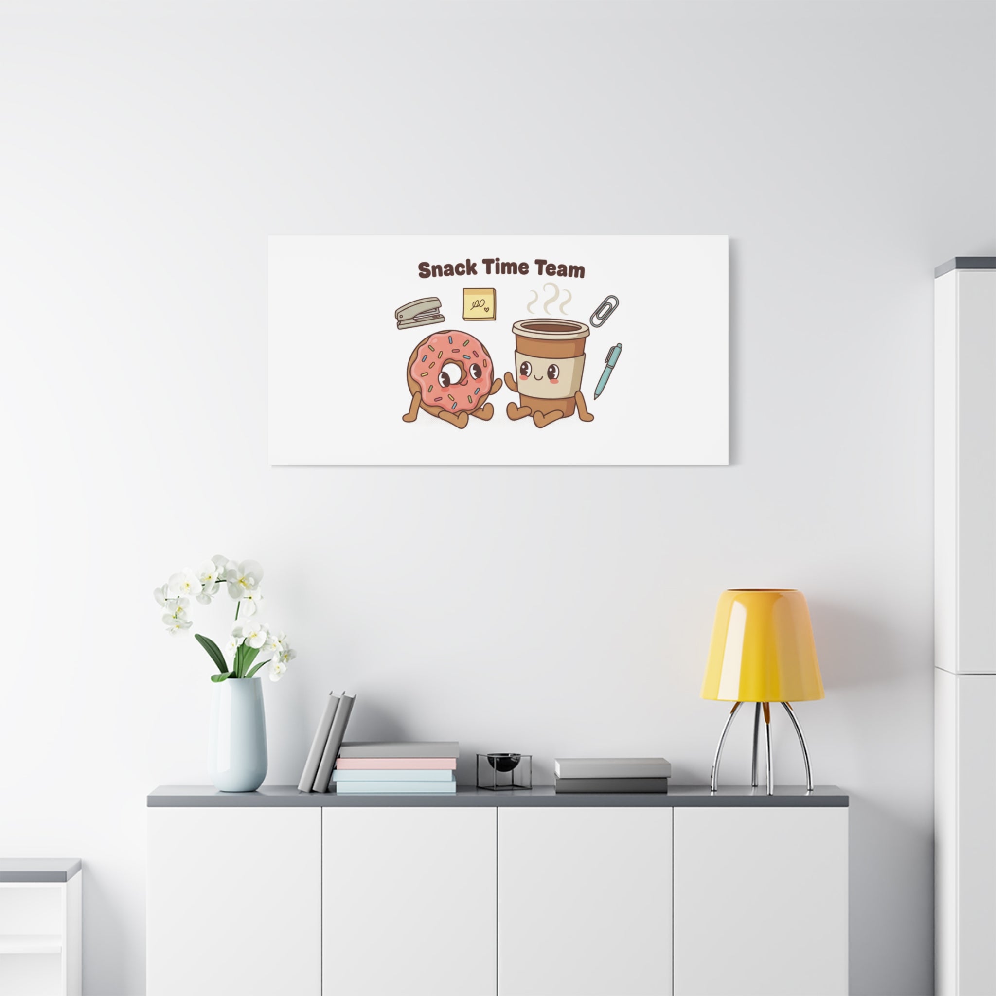 Snack Time Team Canvas | office humor, coffee fuel