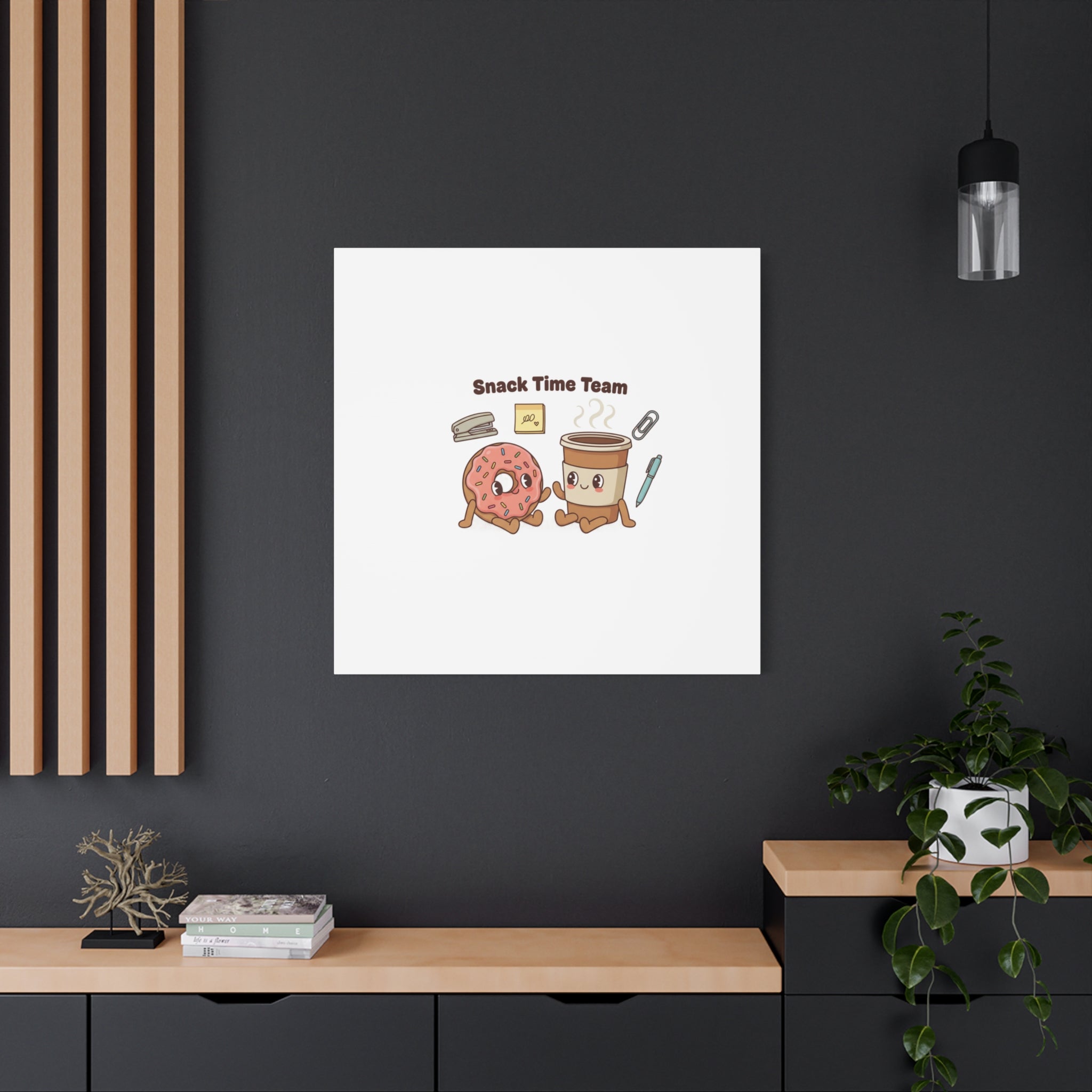 Snack Time Team Canvas | office humor, coffee fuel