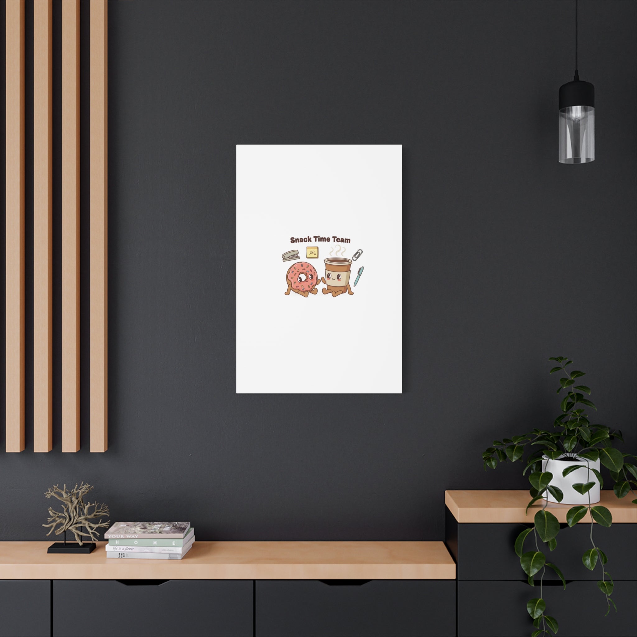 Snack Time Team Canvas | office humor, coffee fuel