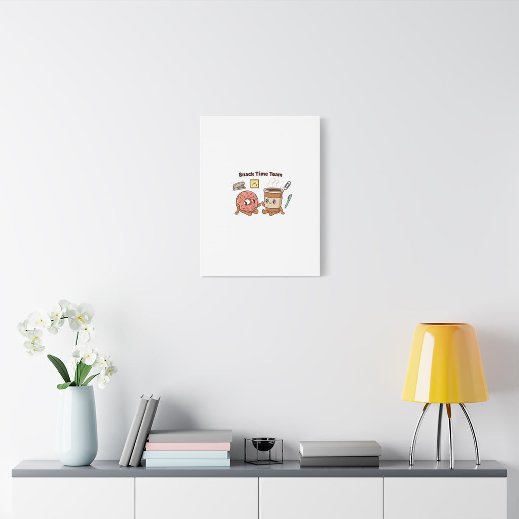 Snack Time Team Canvas | office humor, coffee fuel