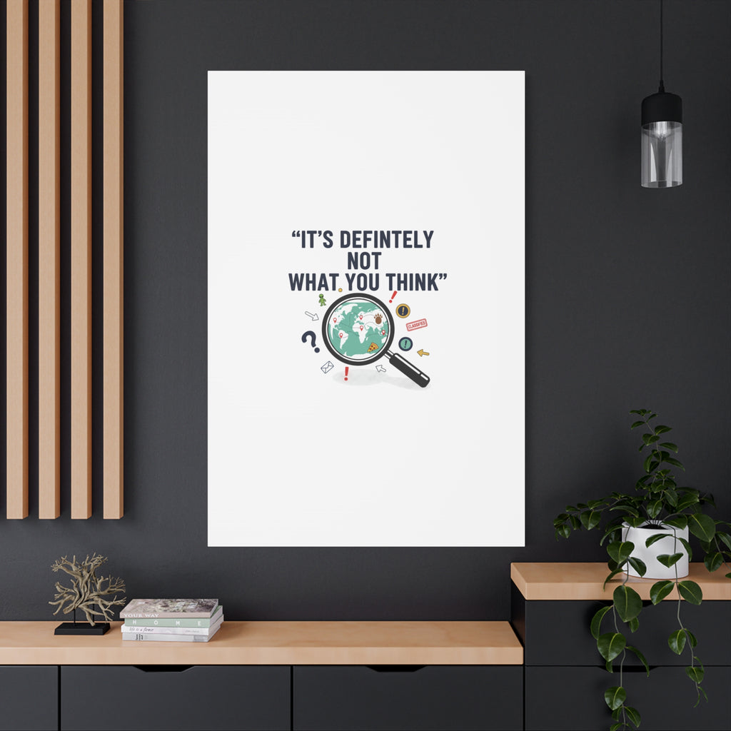“It’s Definitely Not What You Think” Canvas | funny conspiracy, joke theory