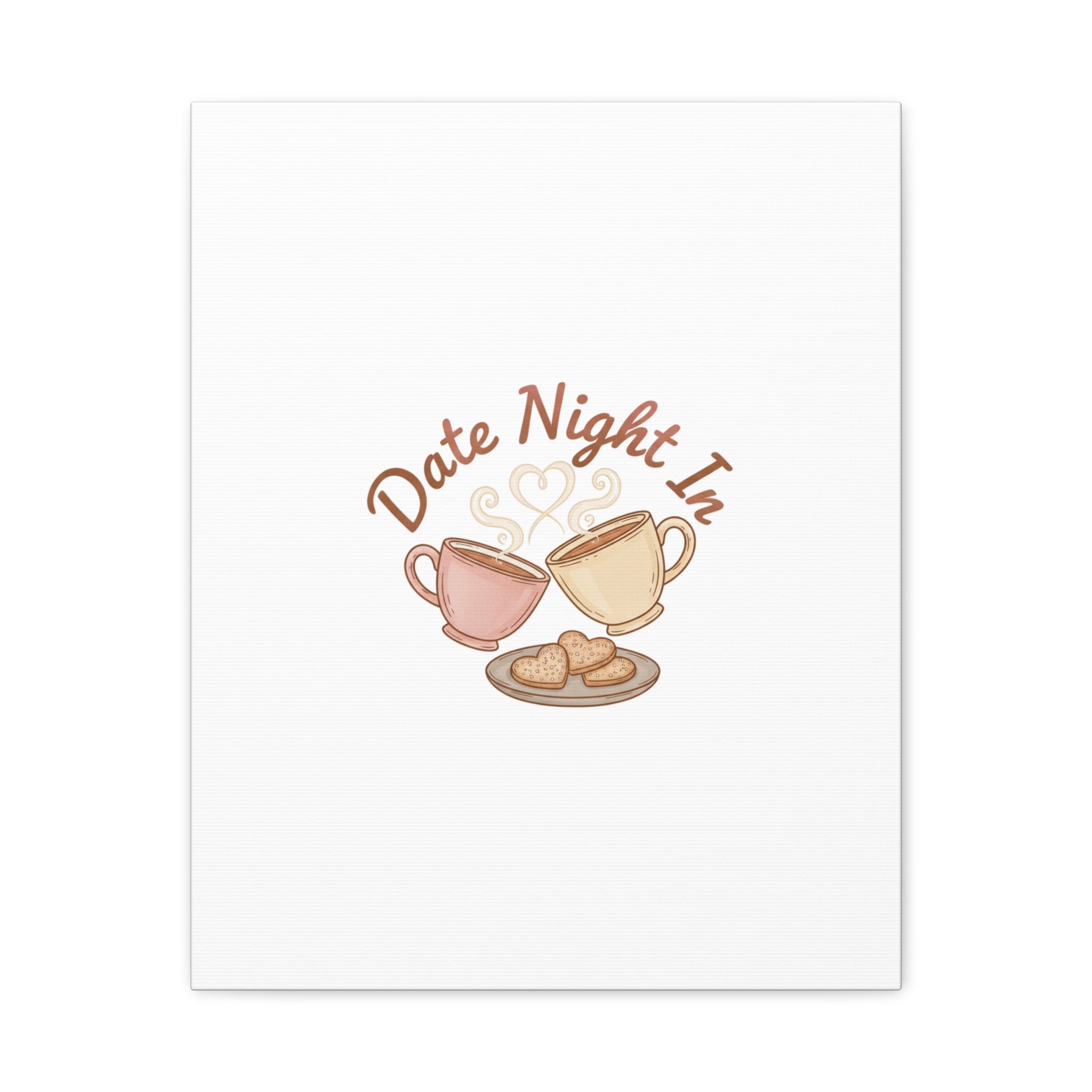 Date Night In Canvas, cozy couple, candlelit snuggle wall art