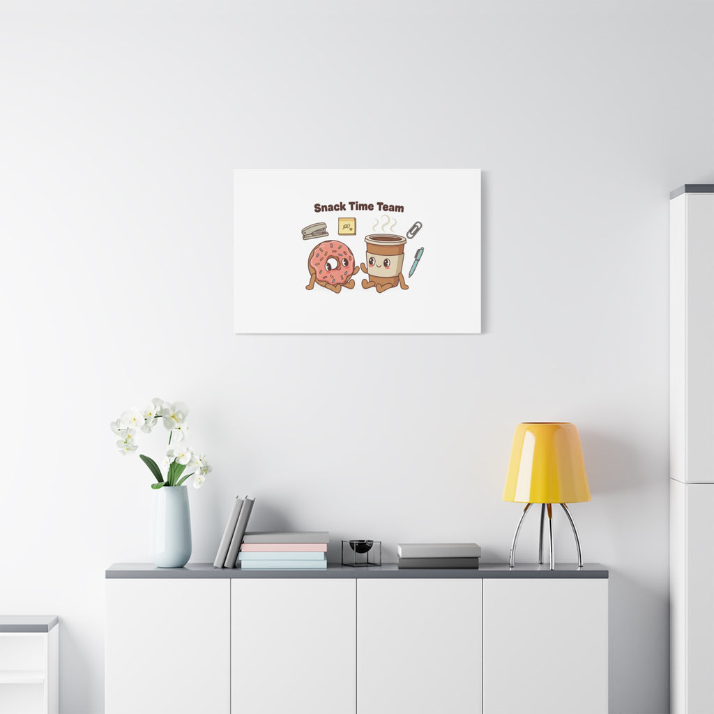 Snack Time Team Canvas | office humor, coffee fuel