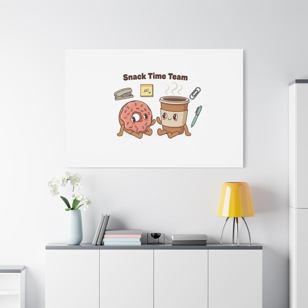 Snack Time Team Canvas | office humor, coffee fuel