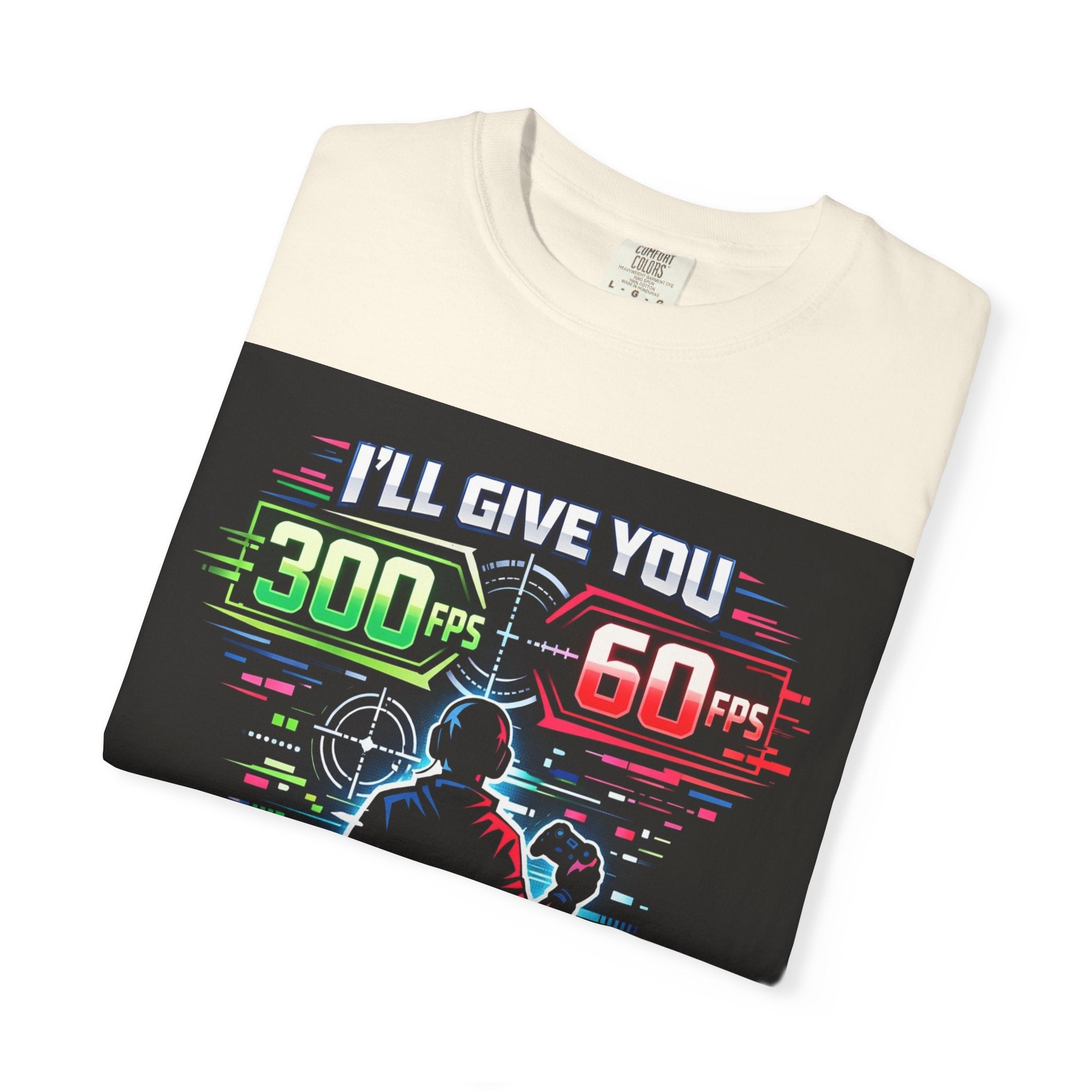 300 FPS Gaming Neon Silhouette