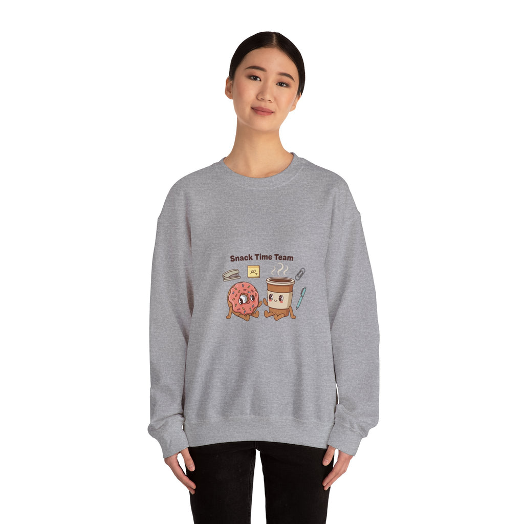 Snack Time Team Sweatshirt | office humor, coffee fuel