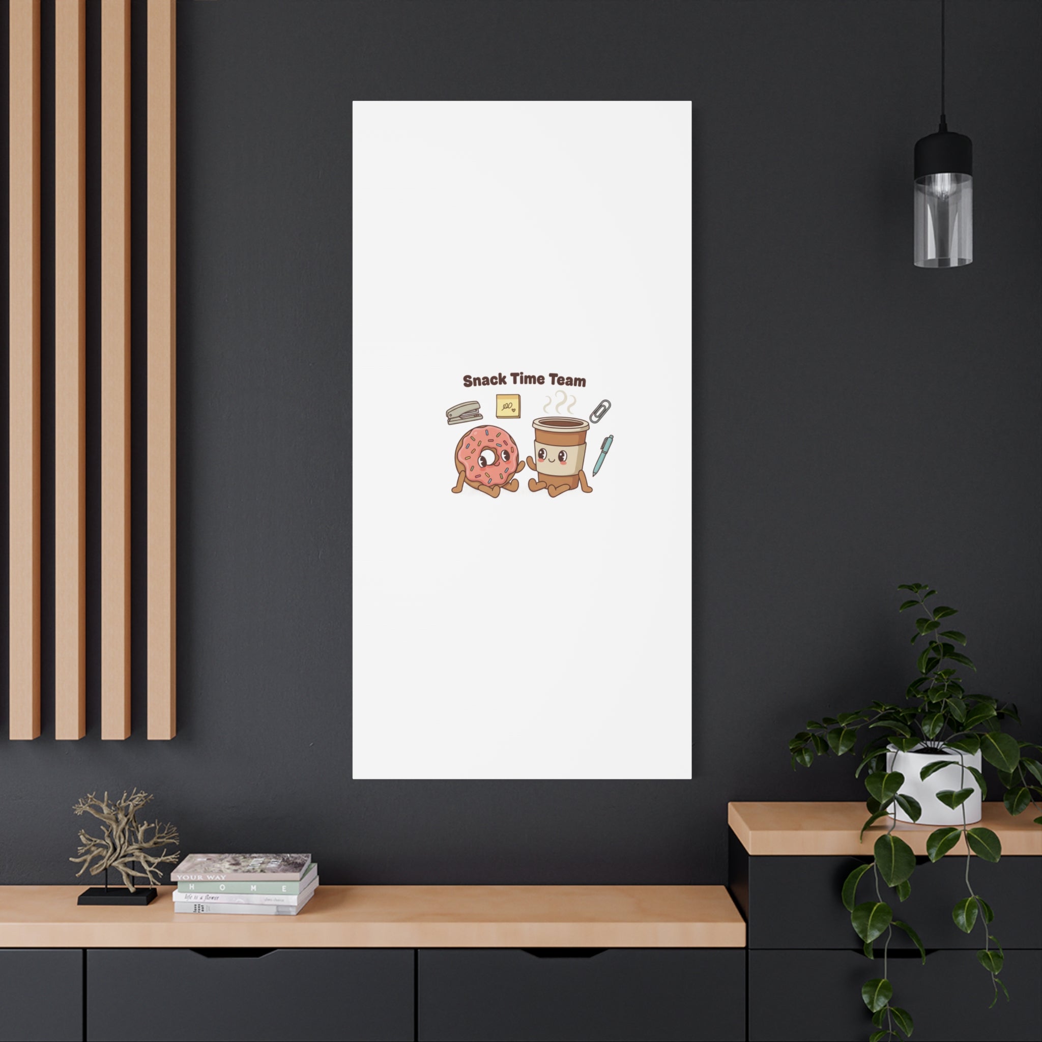 Snack Time Team Canvas | office humor, coffee fuel