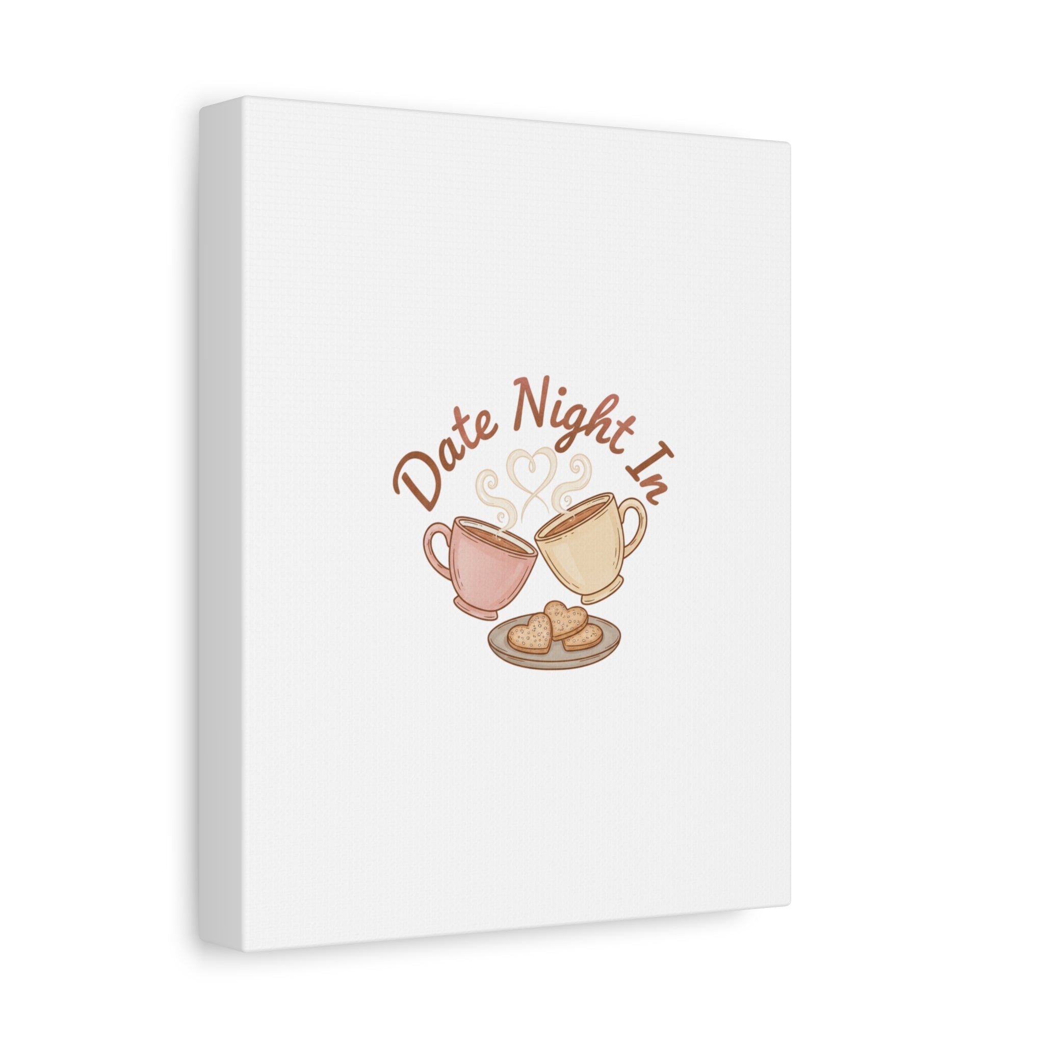 Date Night In Canvas, cozy couple, candlelit snuggle wall art