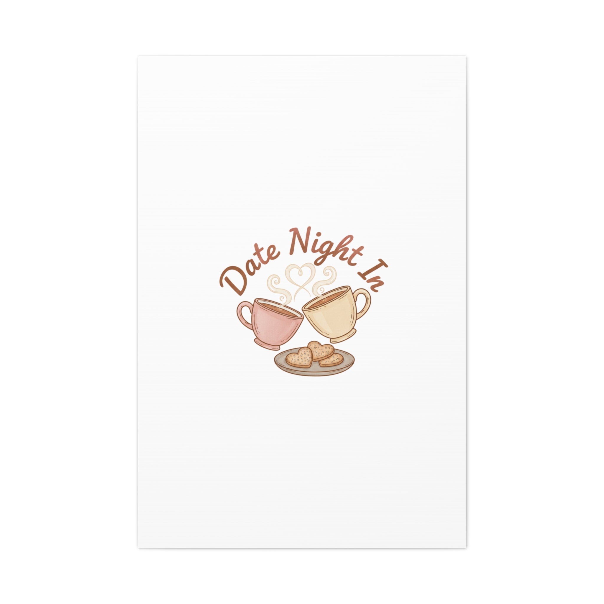 Date Night In Canvas, cozy couple, candlelit snuggle wall art