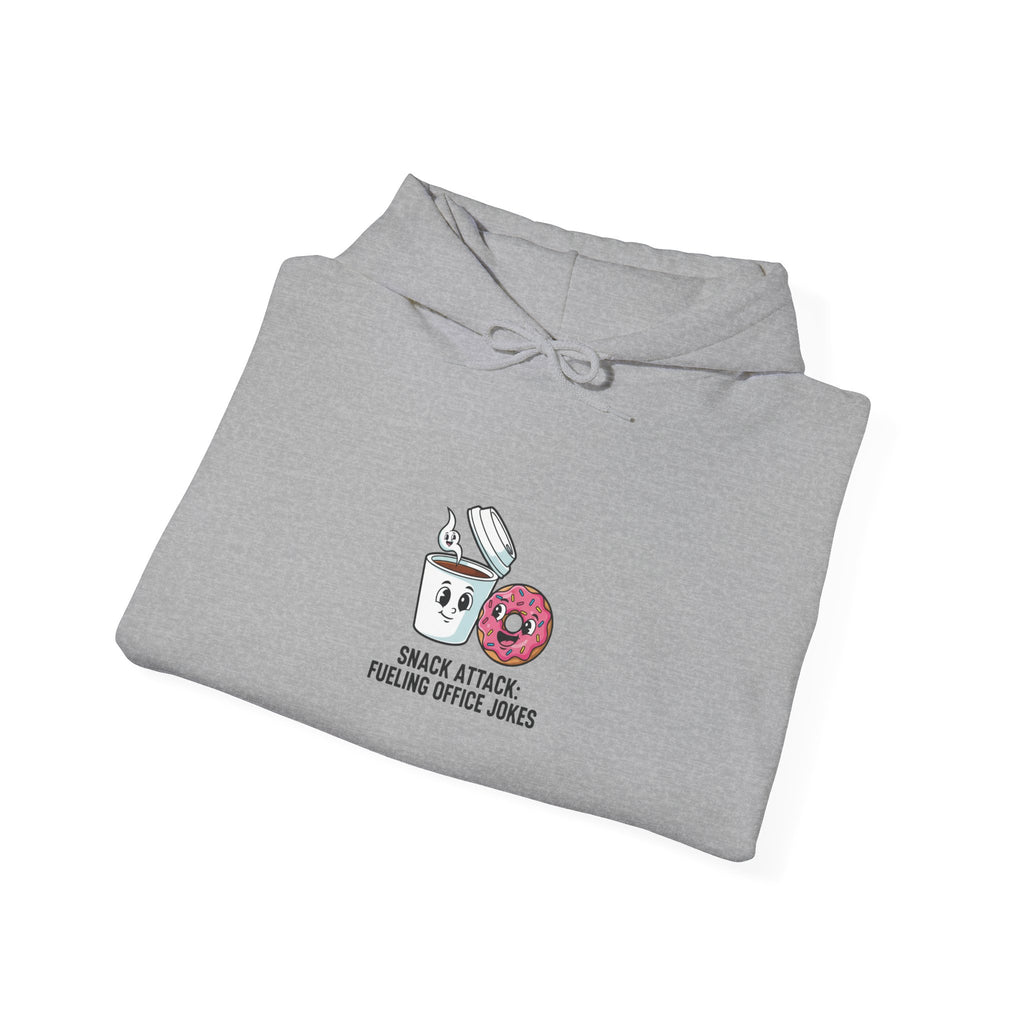 Snack Attack Office Humor Hoodie | meeting memes, coffee fuel