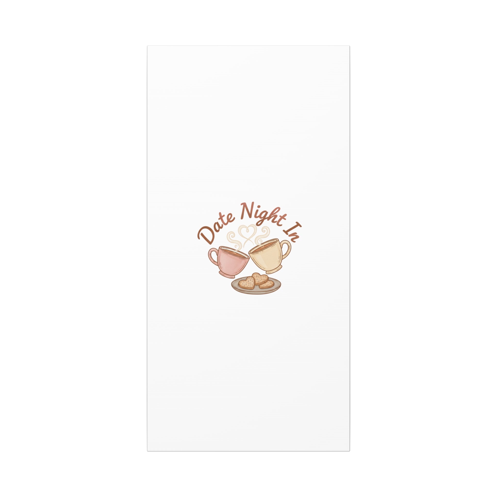 Date Night In Canvas, cozy couple, candlelit snuggle wall art