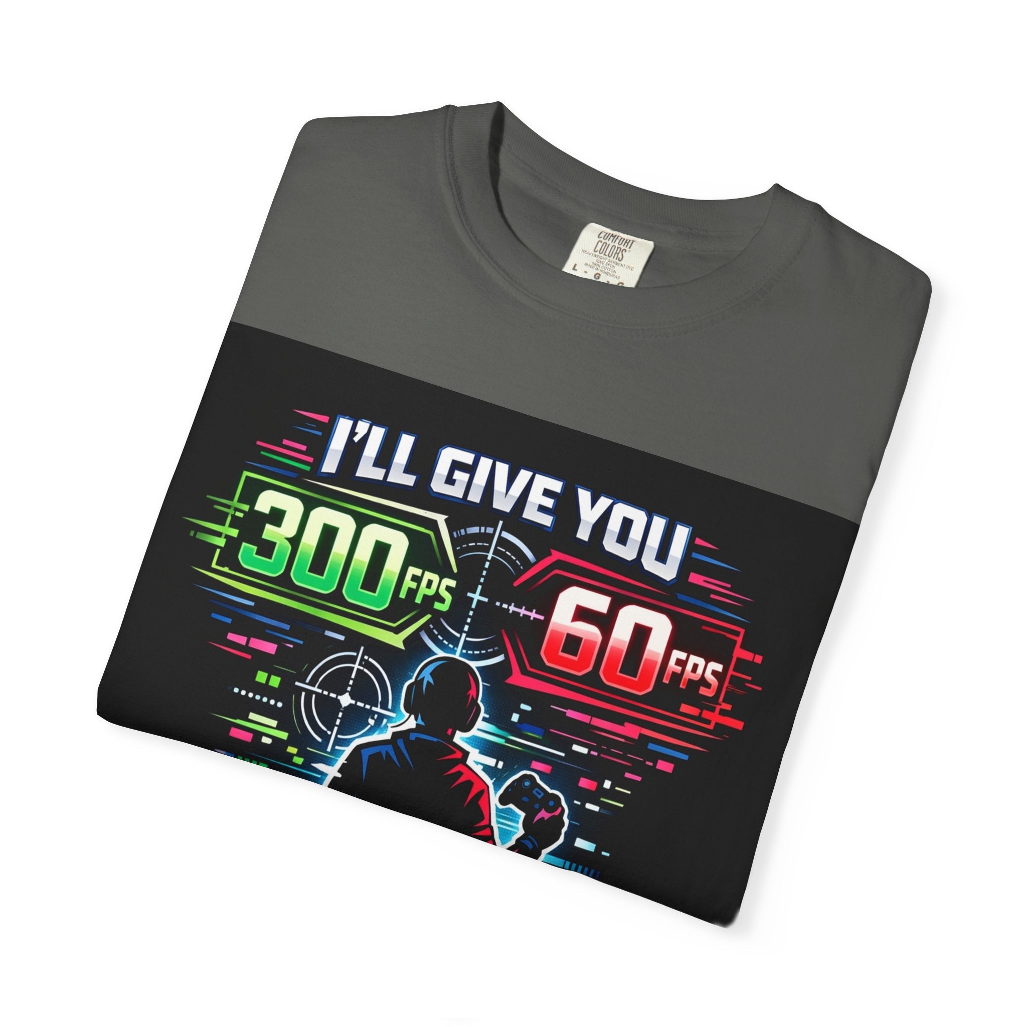 300 FPS Gaming Neon Silhouette