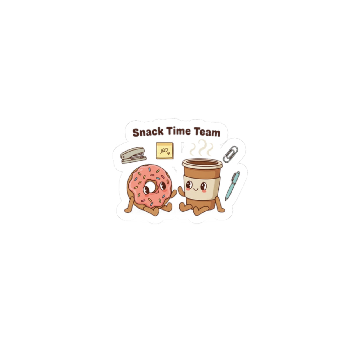 Snack Time Team Sticker | office humor, coffee fuel, meeting memes
