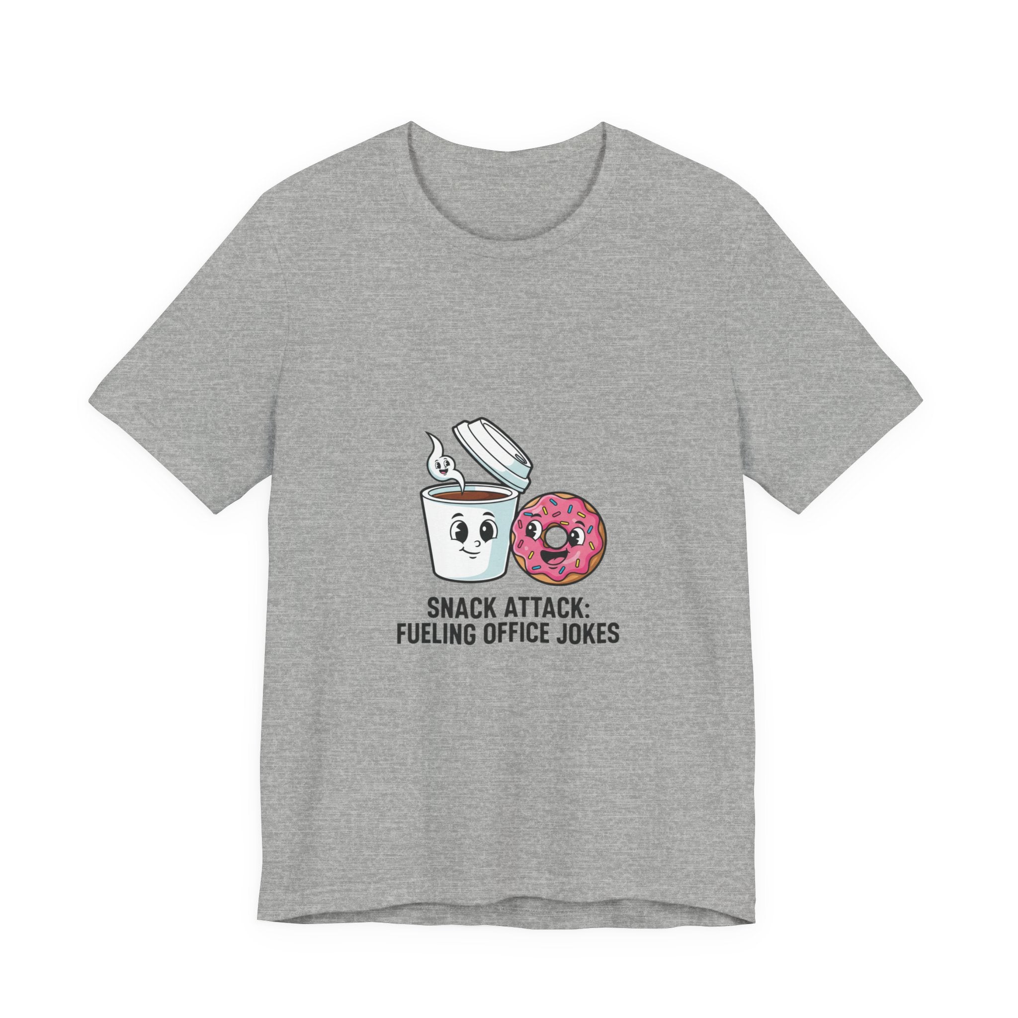 Snack Attack: Fueling Office Jokes Tee | office humor, coffee fuel