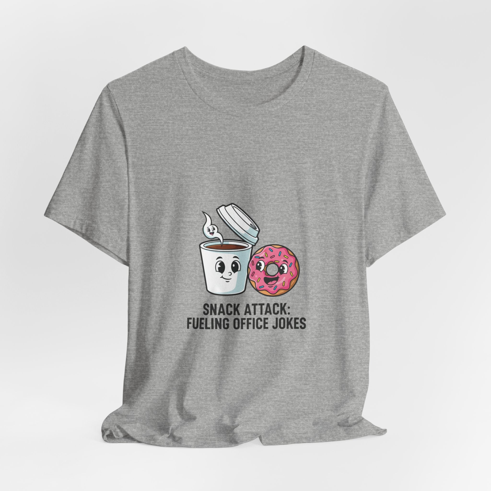 Snack Attack: Fueling Office Jokes Tee | office humor, coffee fuel