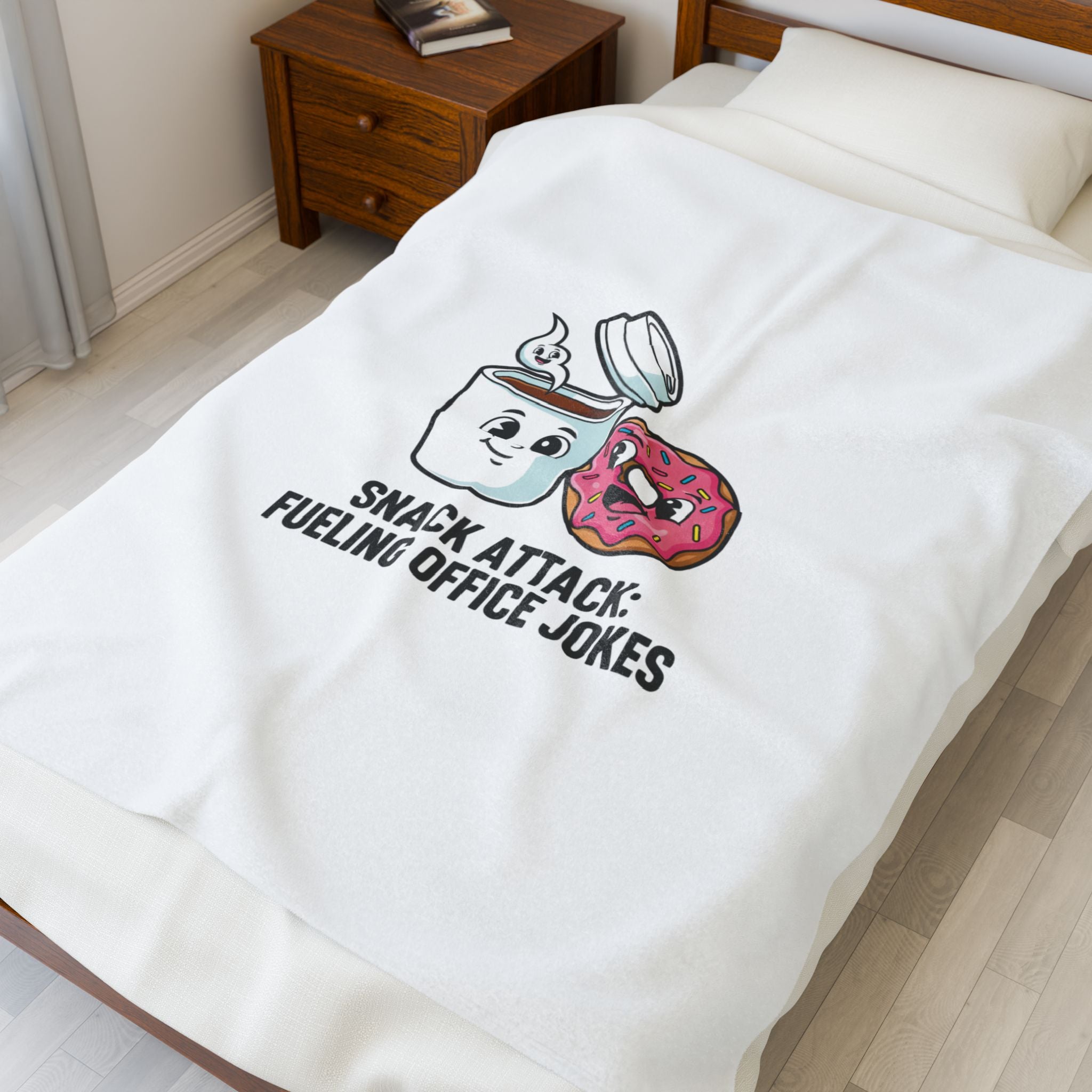 Snack Attack Coffee & Donut Blanket | office humor, meeting memes