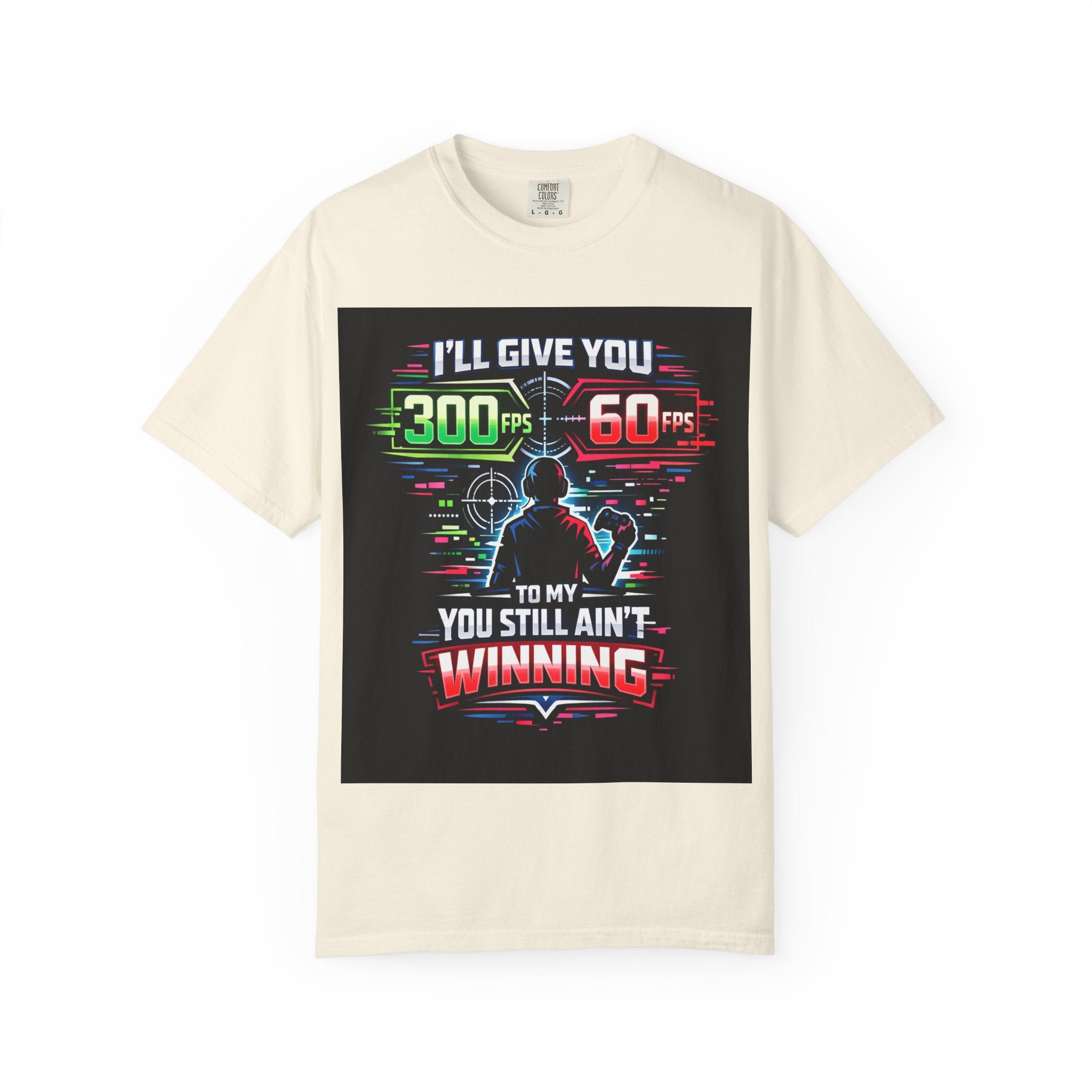 300 FPS Gaming Neon Silhouette