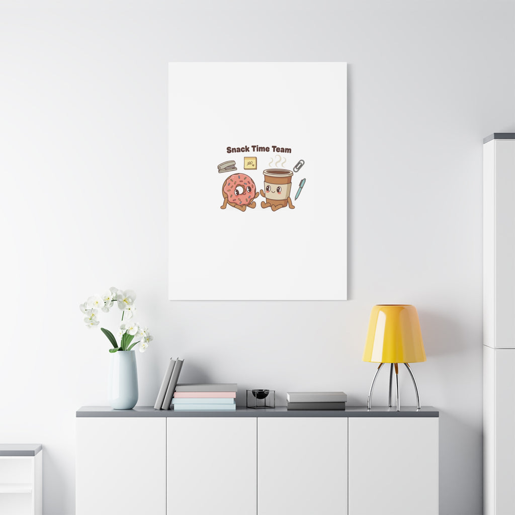 Snack Time Team Canvas | office humor, coffee fuel