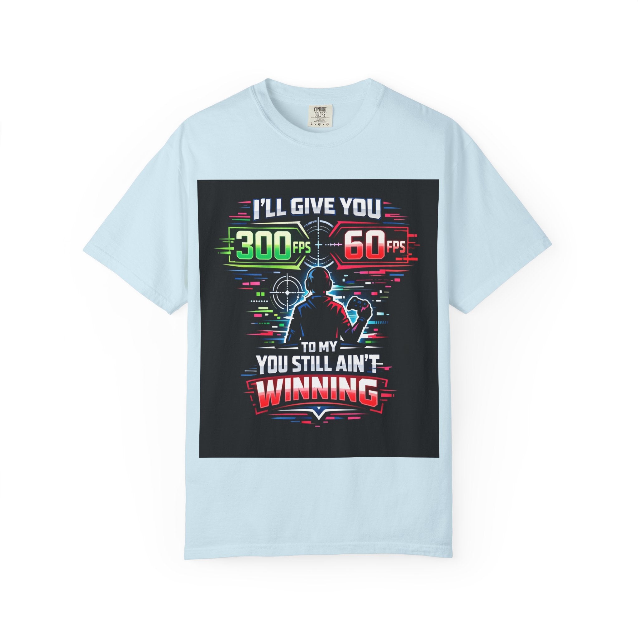 300 FPS Gaming Neon Silhouette