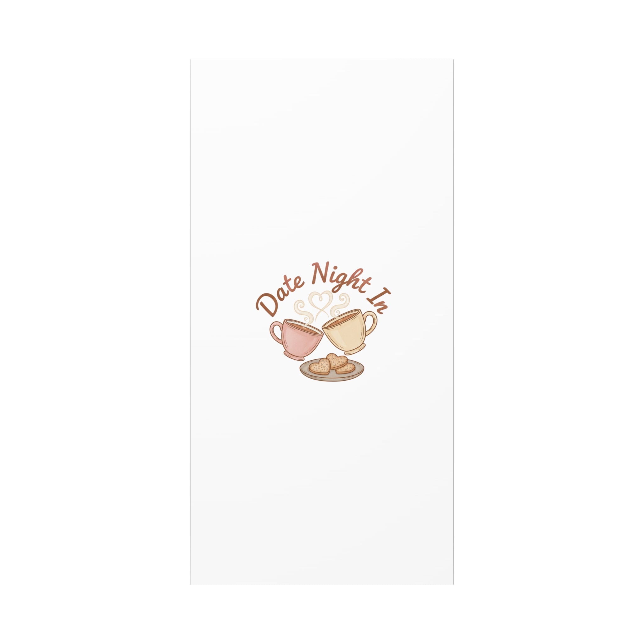 Date Night In Canvas, cozy couple, candlelit snuggle wall art