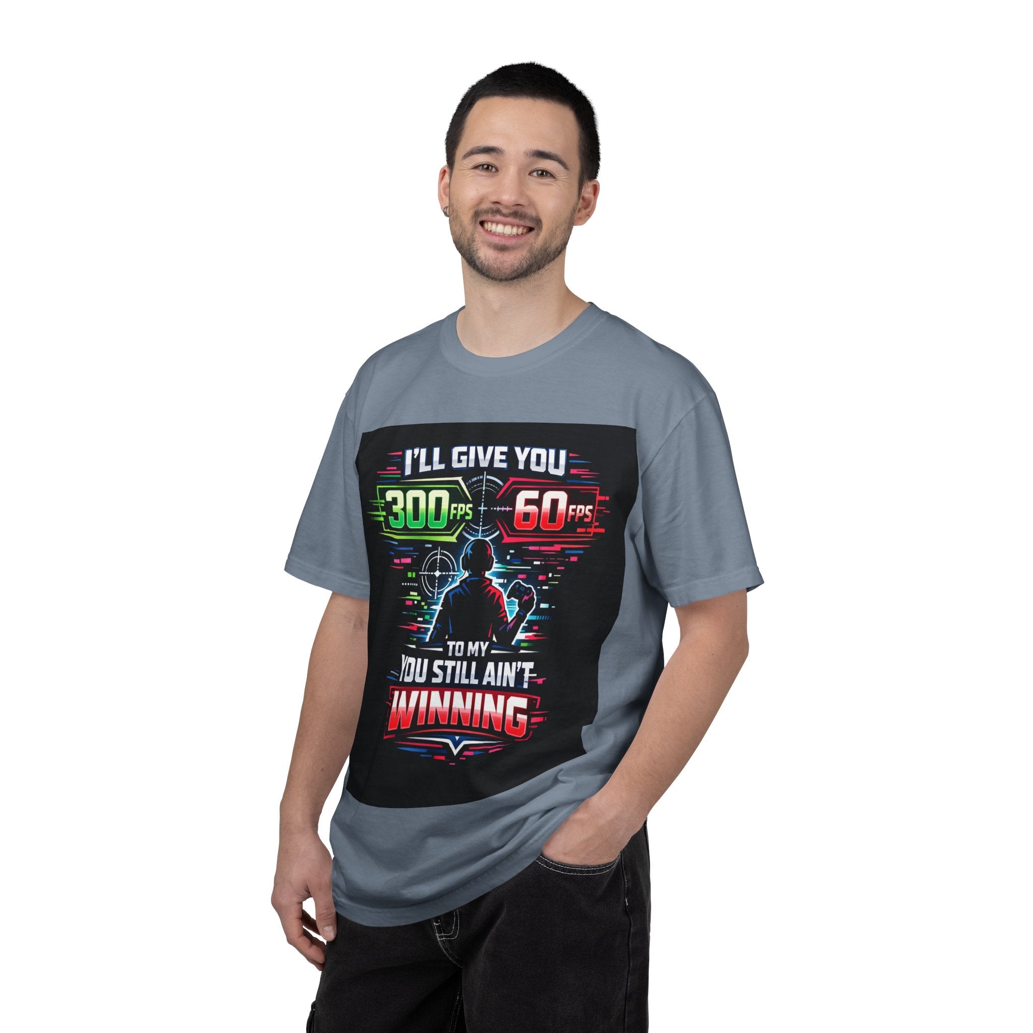 300 FPS Gaming Neon Silhouette