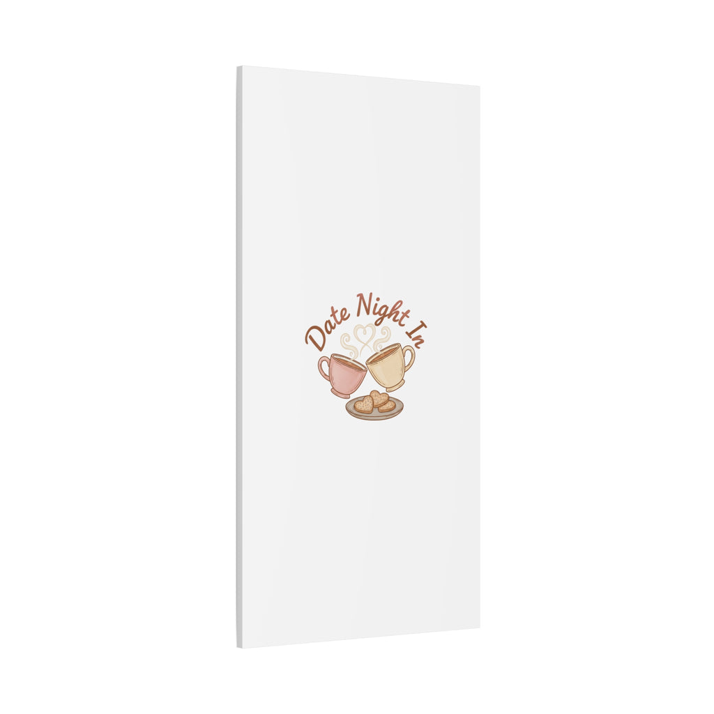 Date Night In Canvas, cozy couple, candlelit snuggle wall art