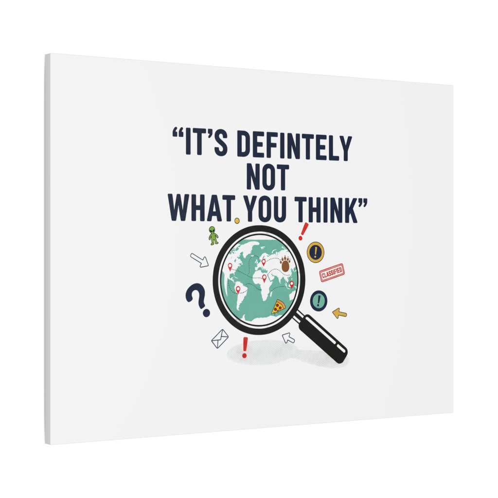 “It’s Definitely Not What You Think” Canvas | funny conspiracy, joke theory