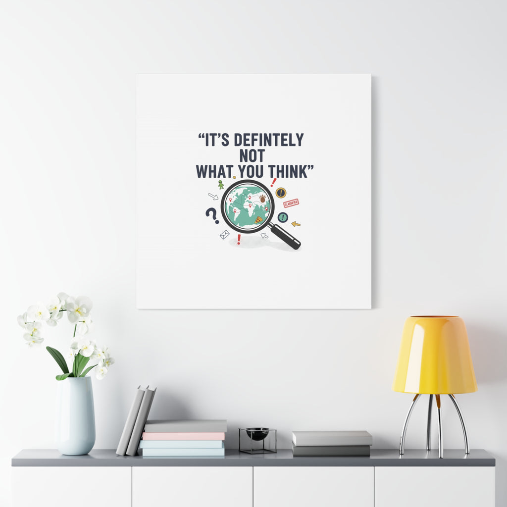 “It’s Definitely Not What You Think” Canvas | funny conspiracy, joke theory