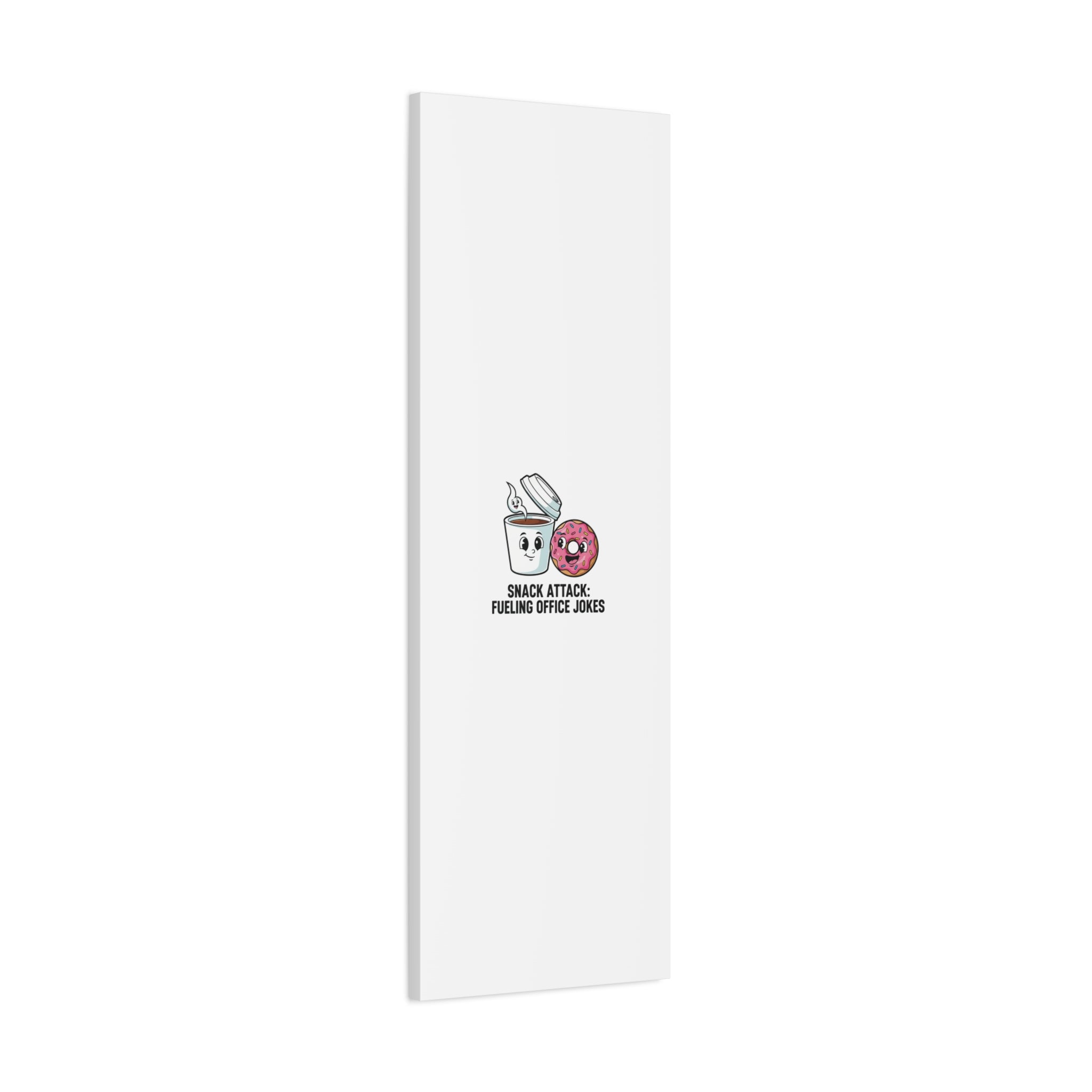 Snack Attack: Fueling Office Jokes Canvas | office humor, coffee fuel