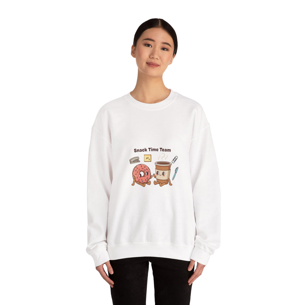 Snack Time Team Sweatshirt | office humor, coffee fuel