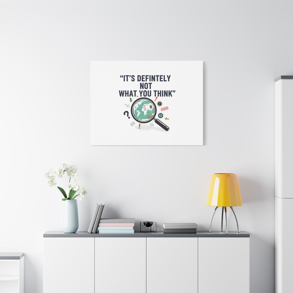 “It’s Definitely Not What You Think” Canvas | funny conspiracy, joke theory