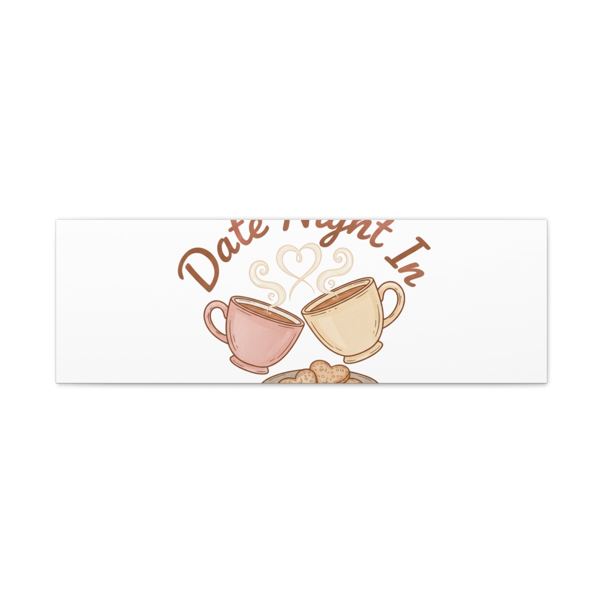 Date Night In Canvas, cozy couple, candlelit snuggle wall art