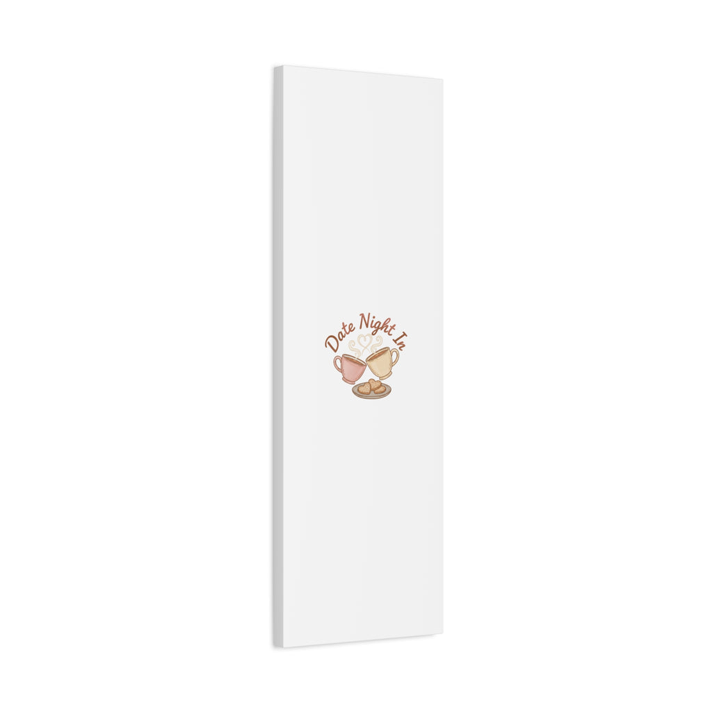 Date Night In Canvas, cozy couple, candlelit snuggle wall art