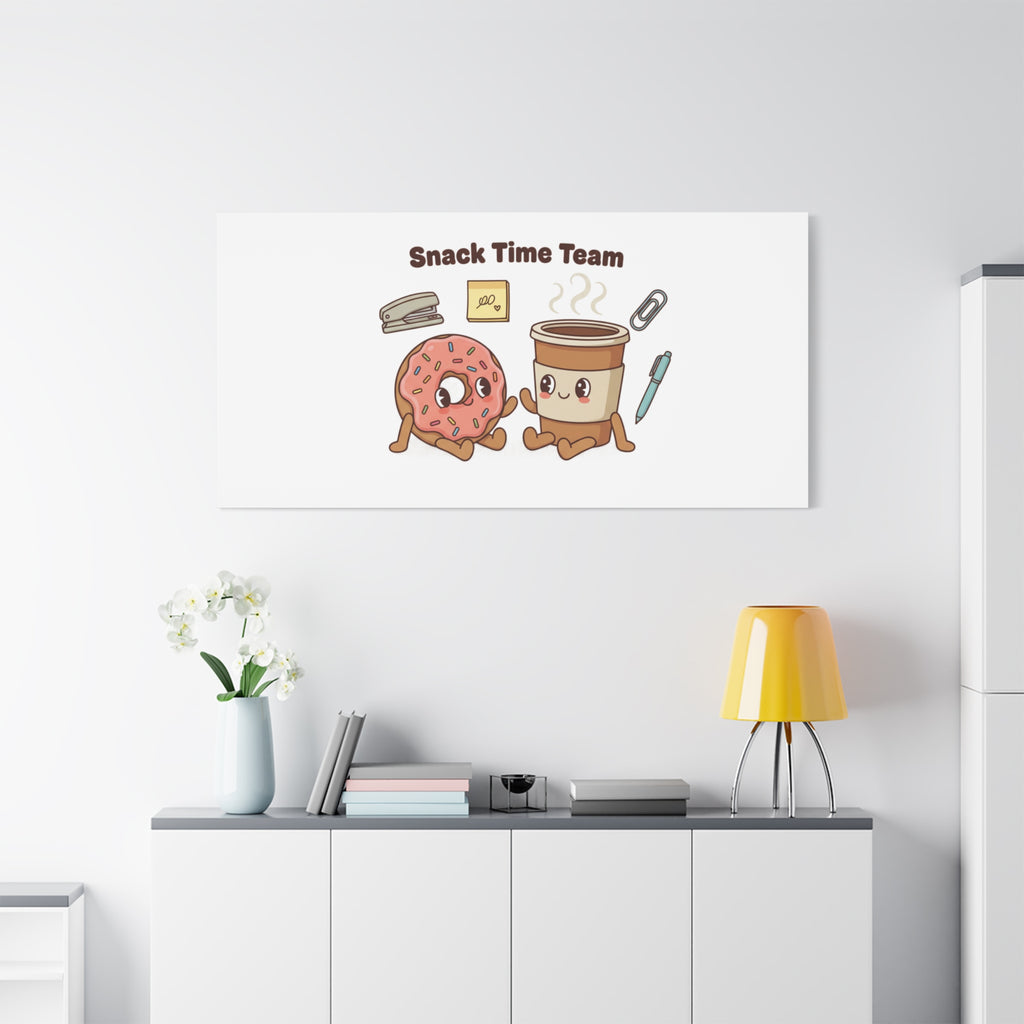 Snack Time Team Canvas | office humor, coffee fuel